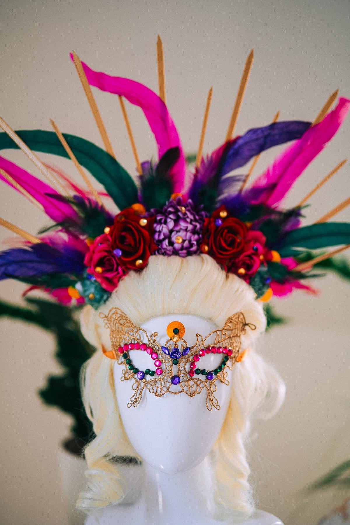 Venetian Butterfly Mask, Mardi Gras Mask, Masquerade Mask, Carnival Mask, Crystal Mask, Luxury Couture Mask