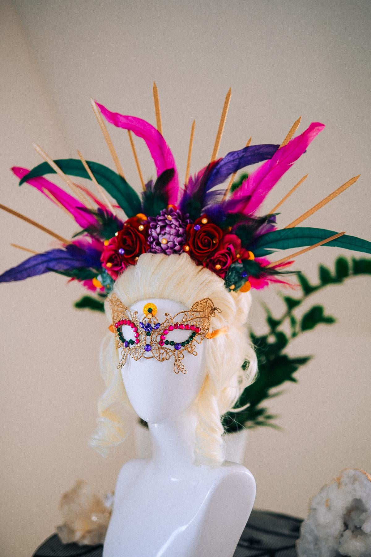 Venetian Butterfly Mask, Mardi Gras Mask, Masquerade Mask, Carnival Mask, Crystal Mask, Luxury Couture Mask