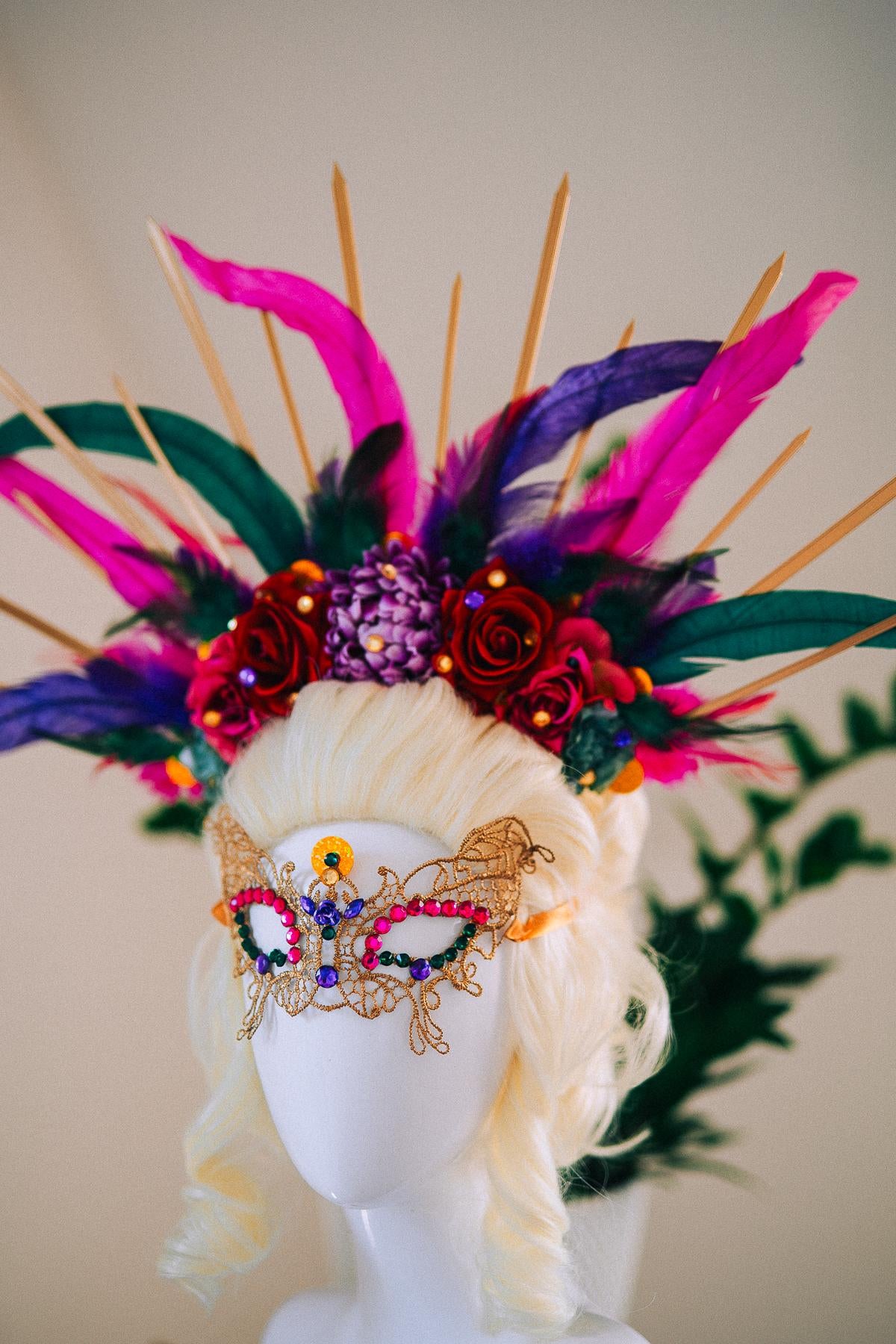 Venetian Butterfly Mask, Mardi Gras Mask, Masquerade Mask, Carnival Mask, Crystal Mask, Luxury Couture Mask