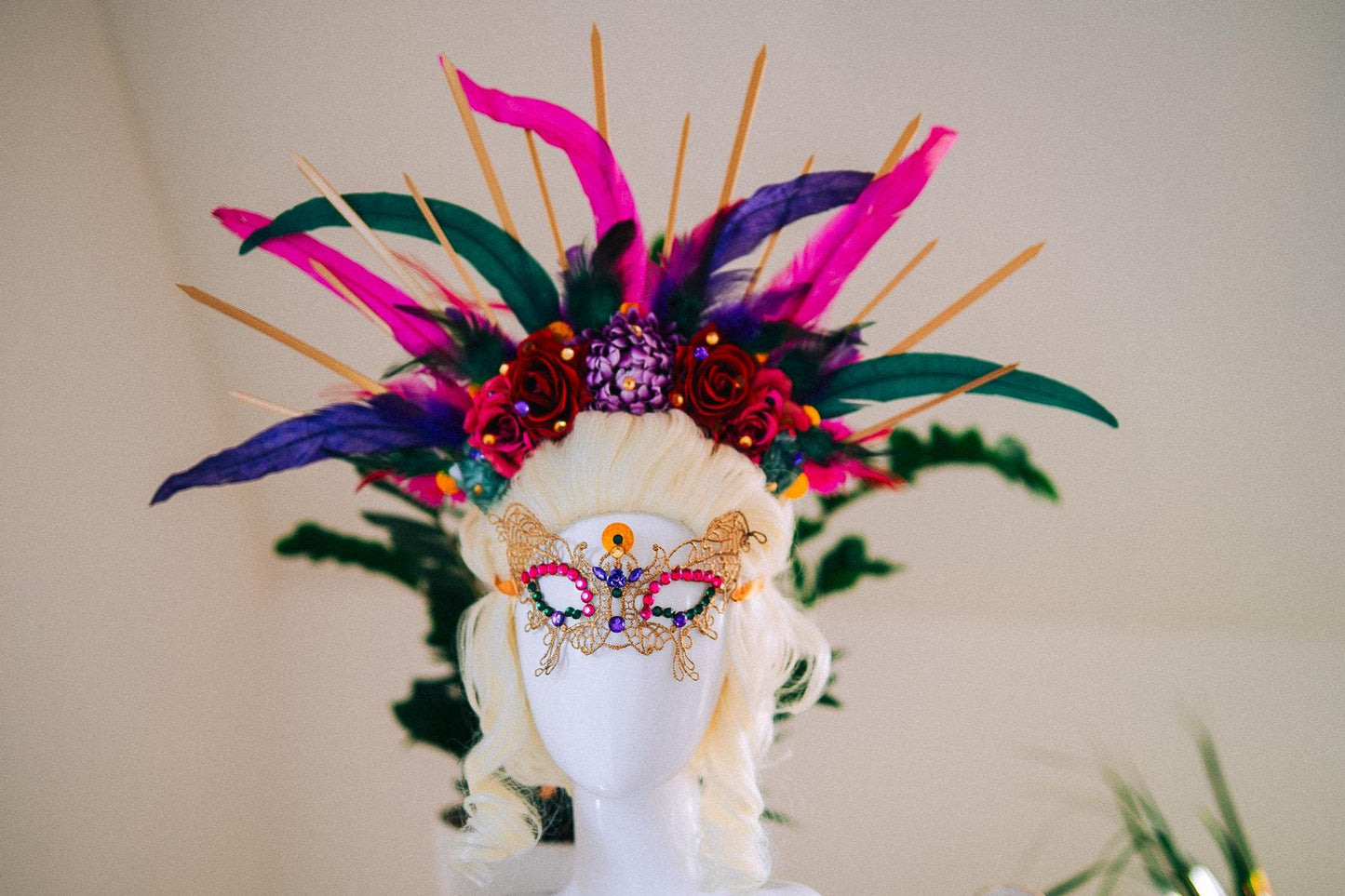 Venetian Butterfly Mask, Mardi Gras Mask, Masquerade Mask, Carnival Mask, Crystal Mask, Luxury Couture Mask