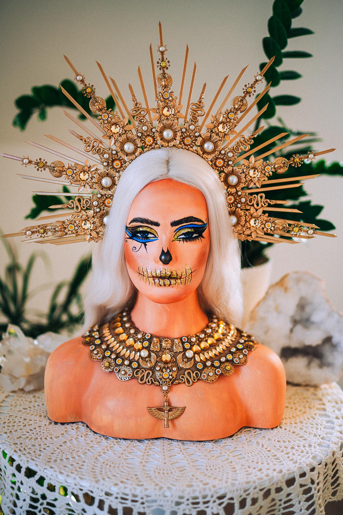 Gold Cleopatra Necklace – Egyptian Goddess Statement Collar