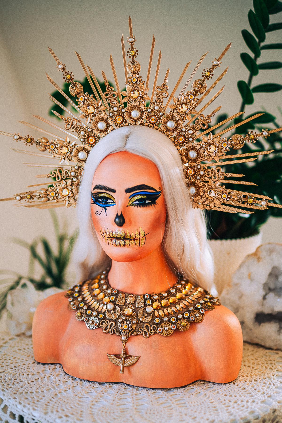 Gold Cleopatra Necklace – Egyptian Goddess Statement Collar