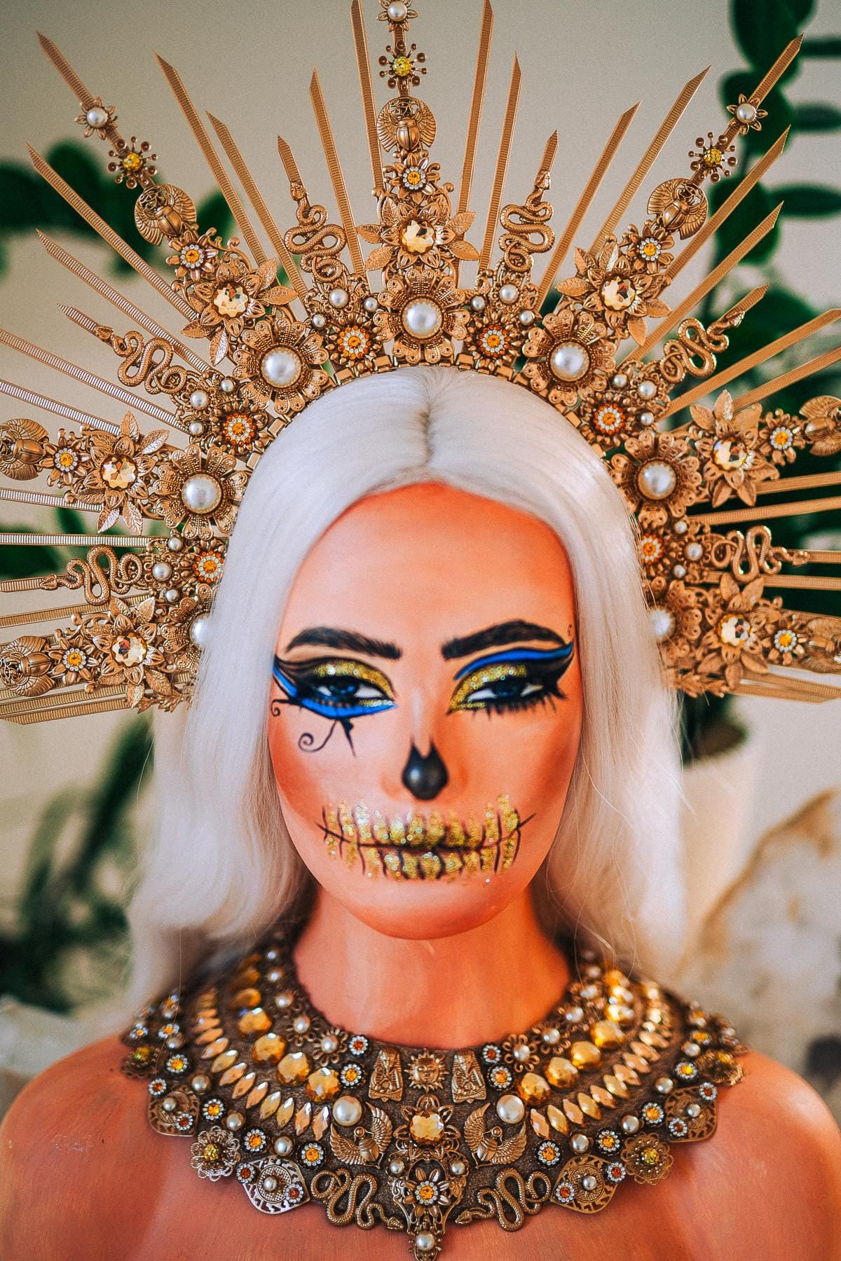 Gold Cleopatra Necklace – Egyptian Goddess Statement Collar