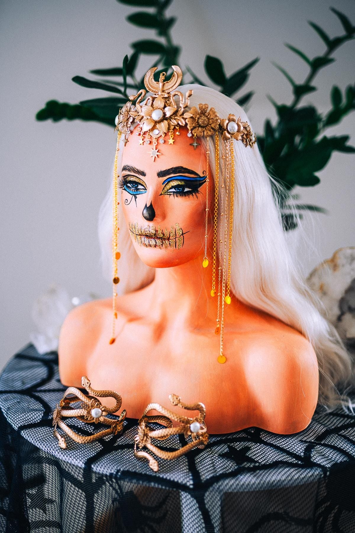 Egyptian Snake Arm Cuffs, Cleopatra Arm Bracelets, Gold Cobra Arm Jewelry, Goddess Upper Arm Cuffs, Ancient Egypt Costume