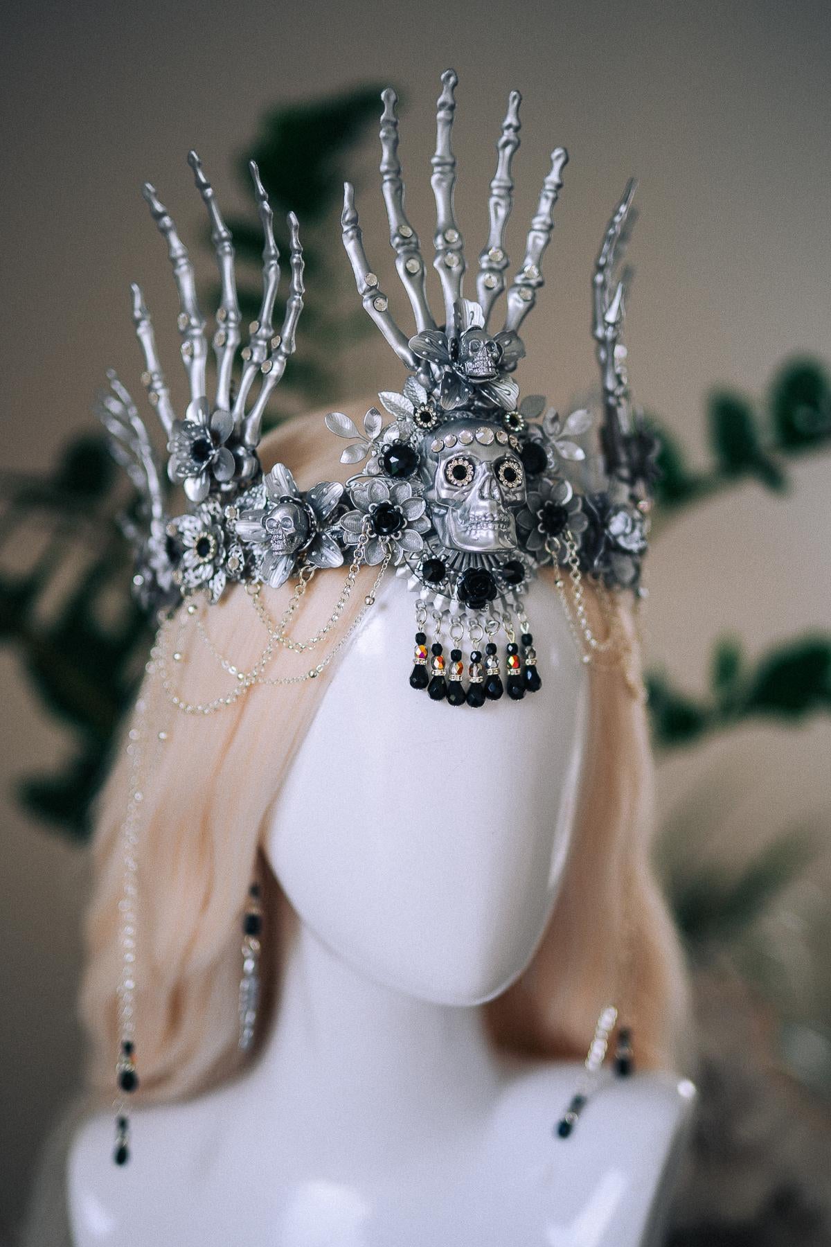 Skeleton Handheld Mask, Gothic Skull Masquerade Mask, Halloween Hand Mask, Venetian Skull Mask, Luxury Gothic Costume Accessory