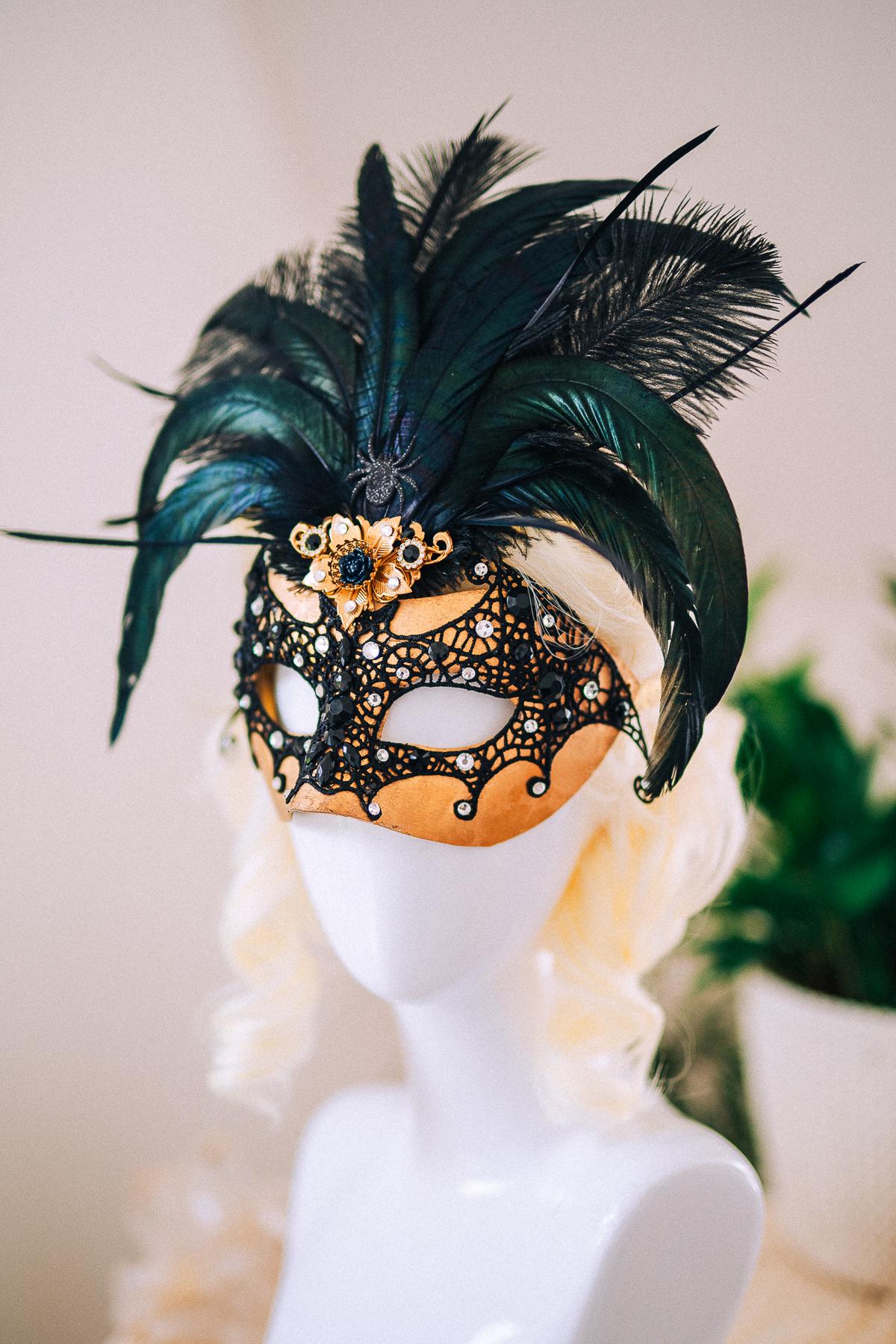 Bat Masquerade Mask, Black Lace Mask, Gothic Feather Mask, Venetian Carnival Mask, Halloween Masquerade Mask