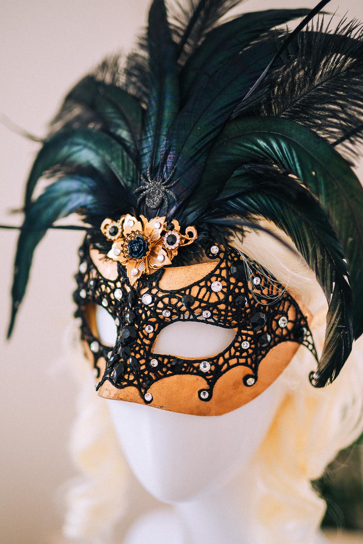 Bat Masquerade Mask, Black Lace Mask, Gothic Feather Mask, Venetian Carnival Mask, Halloween Masquerade Mask
