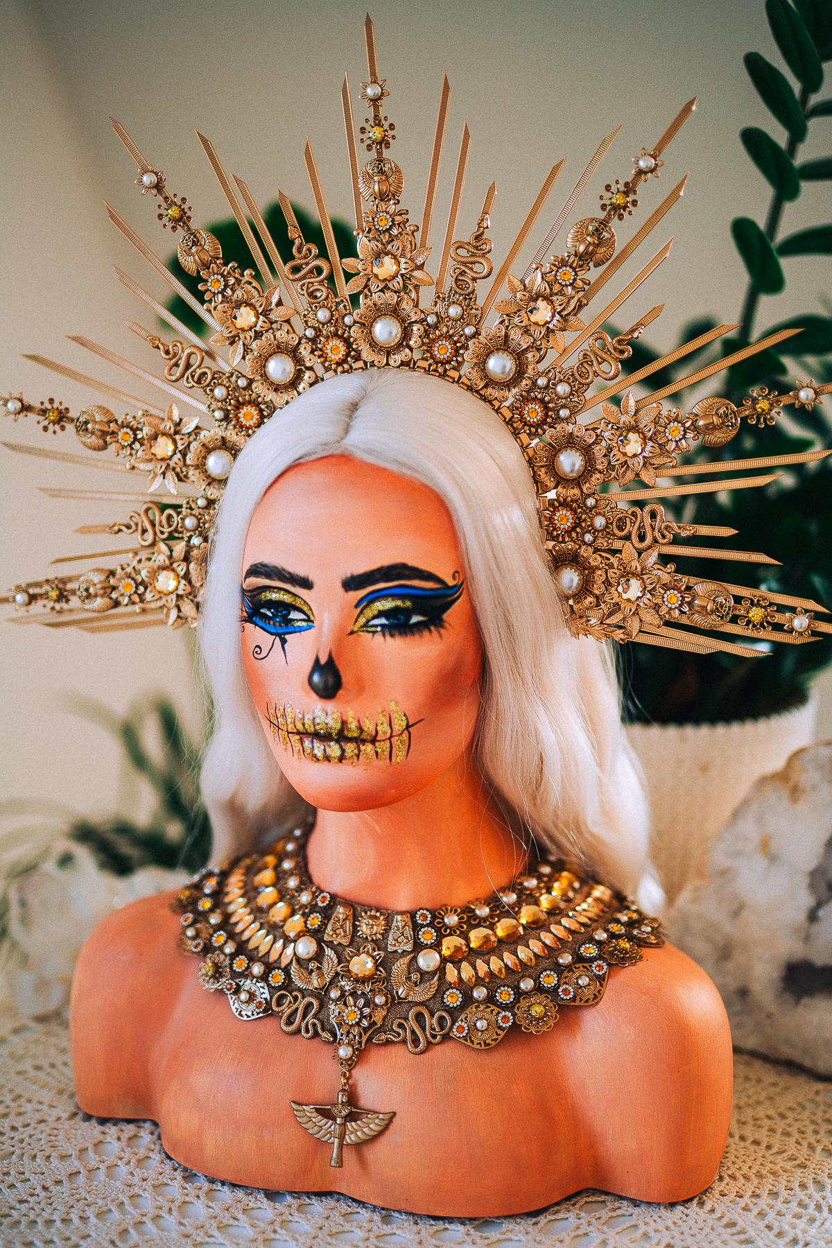 Gold Cleopatra Necklace – Egyptian Goddess Statement Collar
