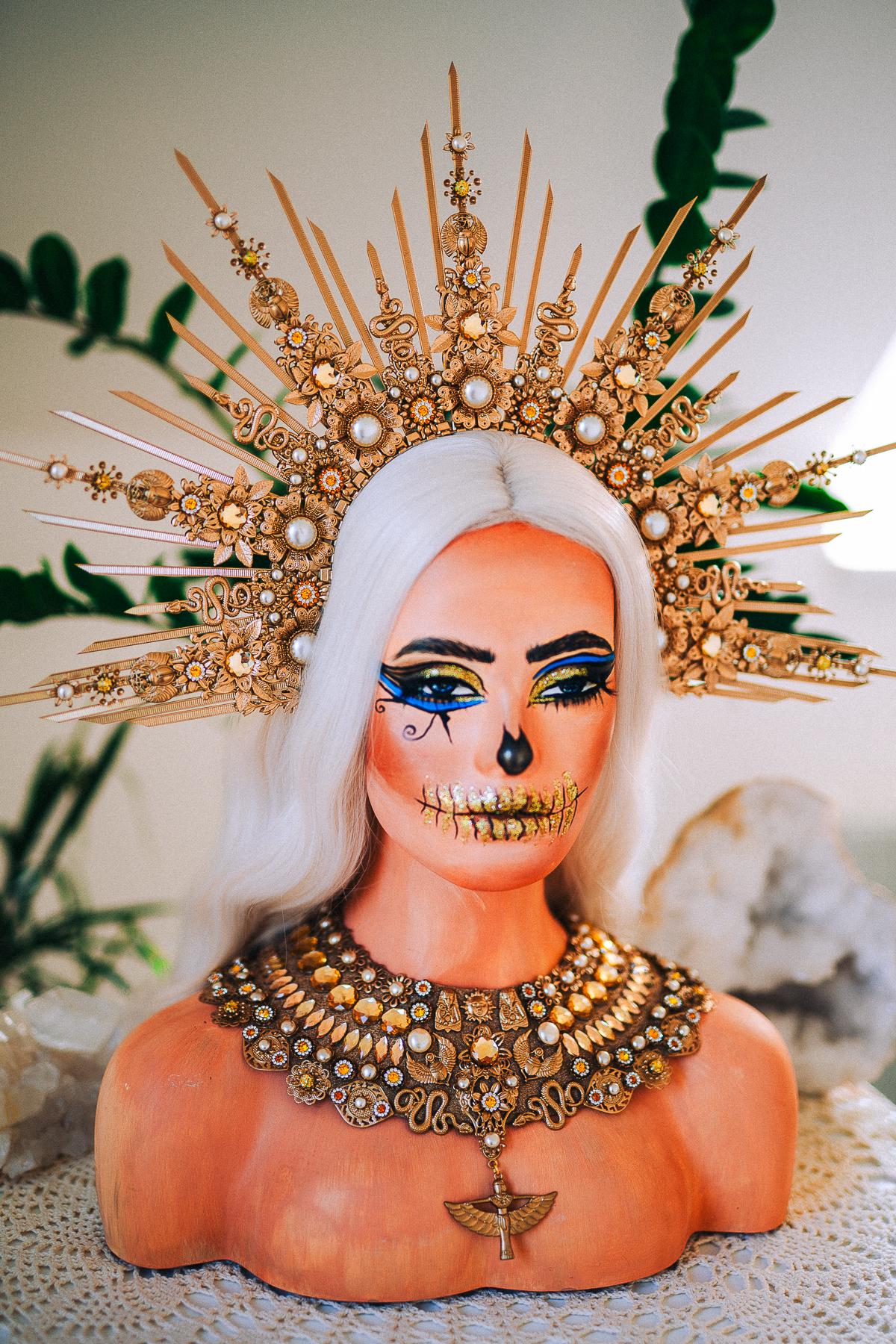 Gold Cleopatra Necklace – Egyptian Goddess Statement Collar