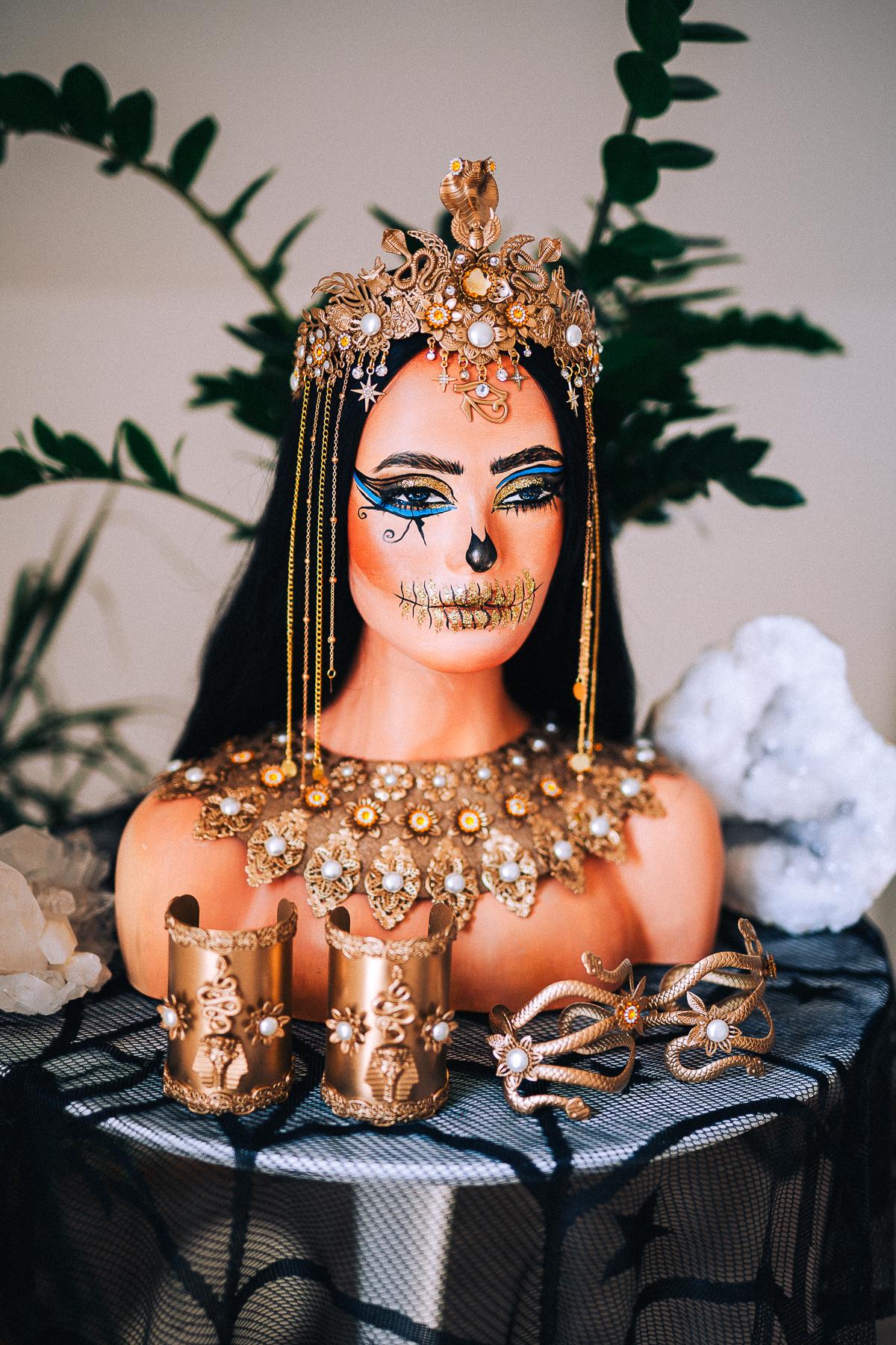 Handcrafted Cleopatra Pectoral Collar, Egyptian Goddess Statement Necklace