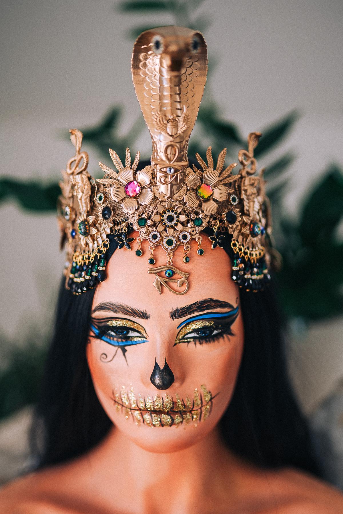 Cleopatra Cobra Crown, Egyptian Goddess Headpiece, Gold Snake Tiara, Ancient Egypt Queen Crown, Pharaoh Costume Headpiece
