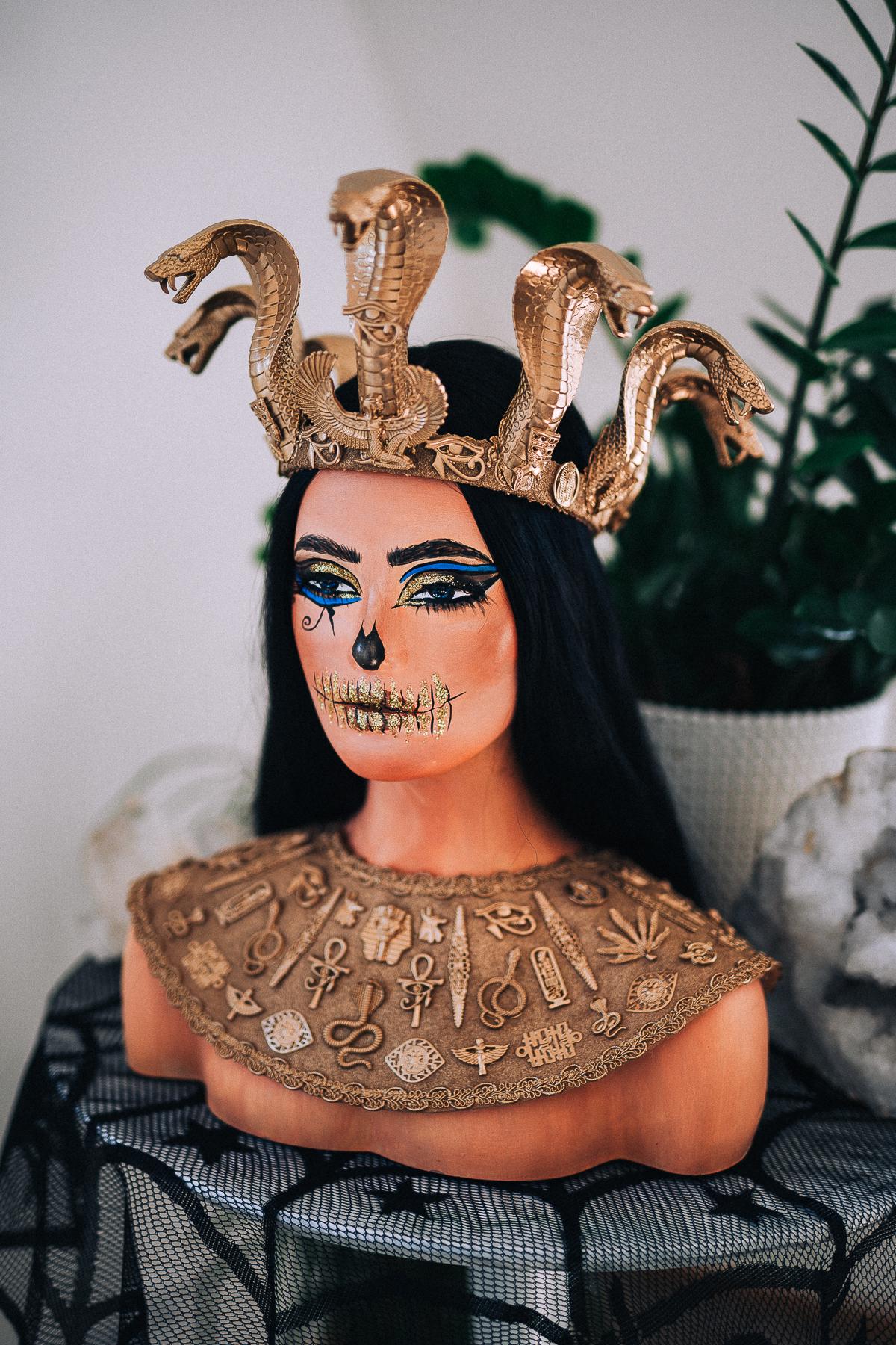 Cleopatra Pectoral Necklace, Egyptian Queen Collar, Gold Pharaoh Necklace, Ancient Egypt Costume Jewelry