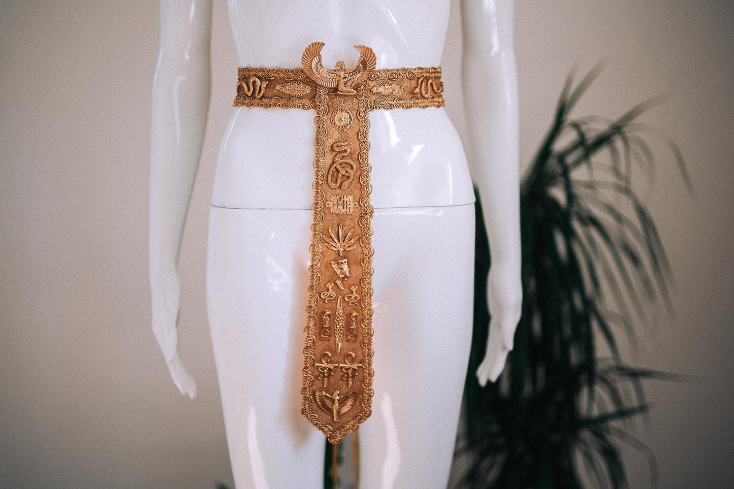 Egyptian Goddess Belt, Cleopatra Waist Belt, Gold Pharaoh Statement Belt, Ancient Egypt Costume Jewelry