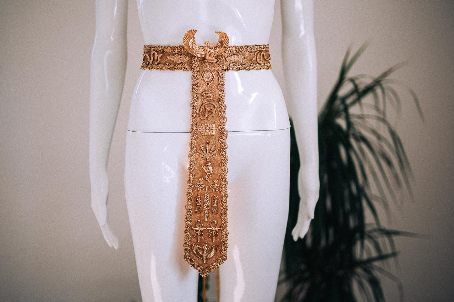 Egyptian Goddess Belt, Cleopatra Waist Belt, Gold Pharaoh Statement Belt, Ancient Egypt Costume Jewelry