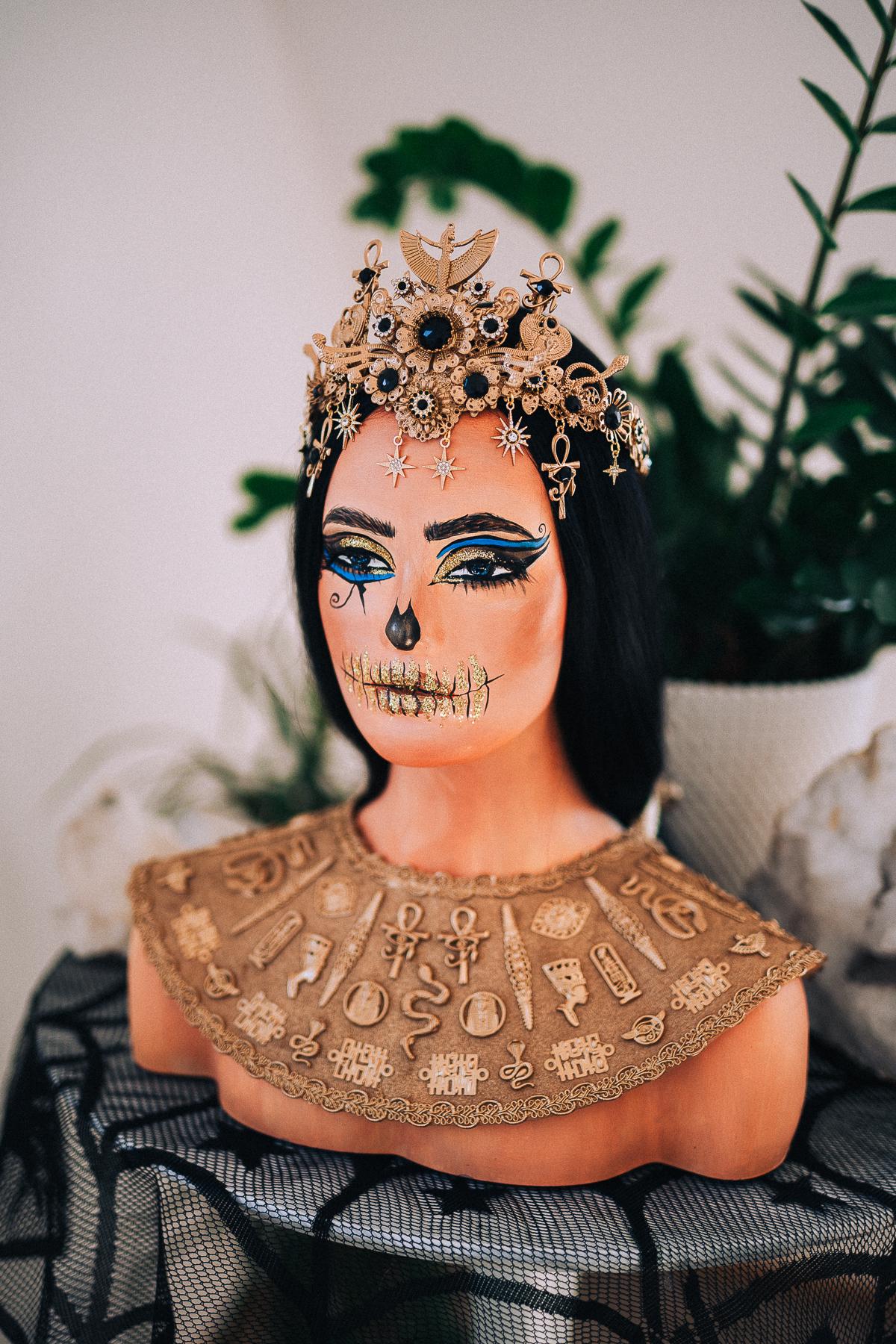 Cleopatra Crown, Egyptian Goddess Headpiece, Gold Pharaoh Crown, Ancient Egypt Queen Tiara