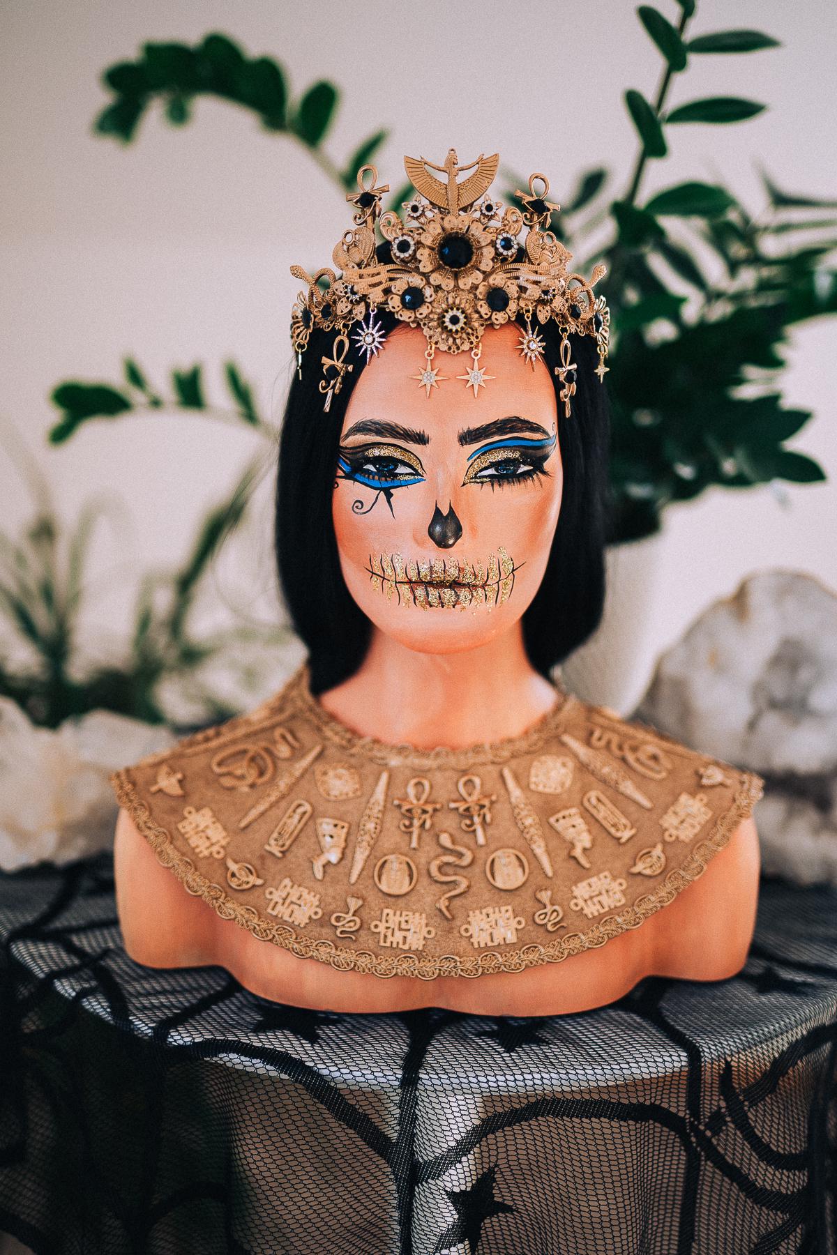 Cleopatra Crown, Egyptian Goddess Headpiece, Gold Pharaoh Crown, Ancient Egypt Queen Tiara