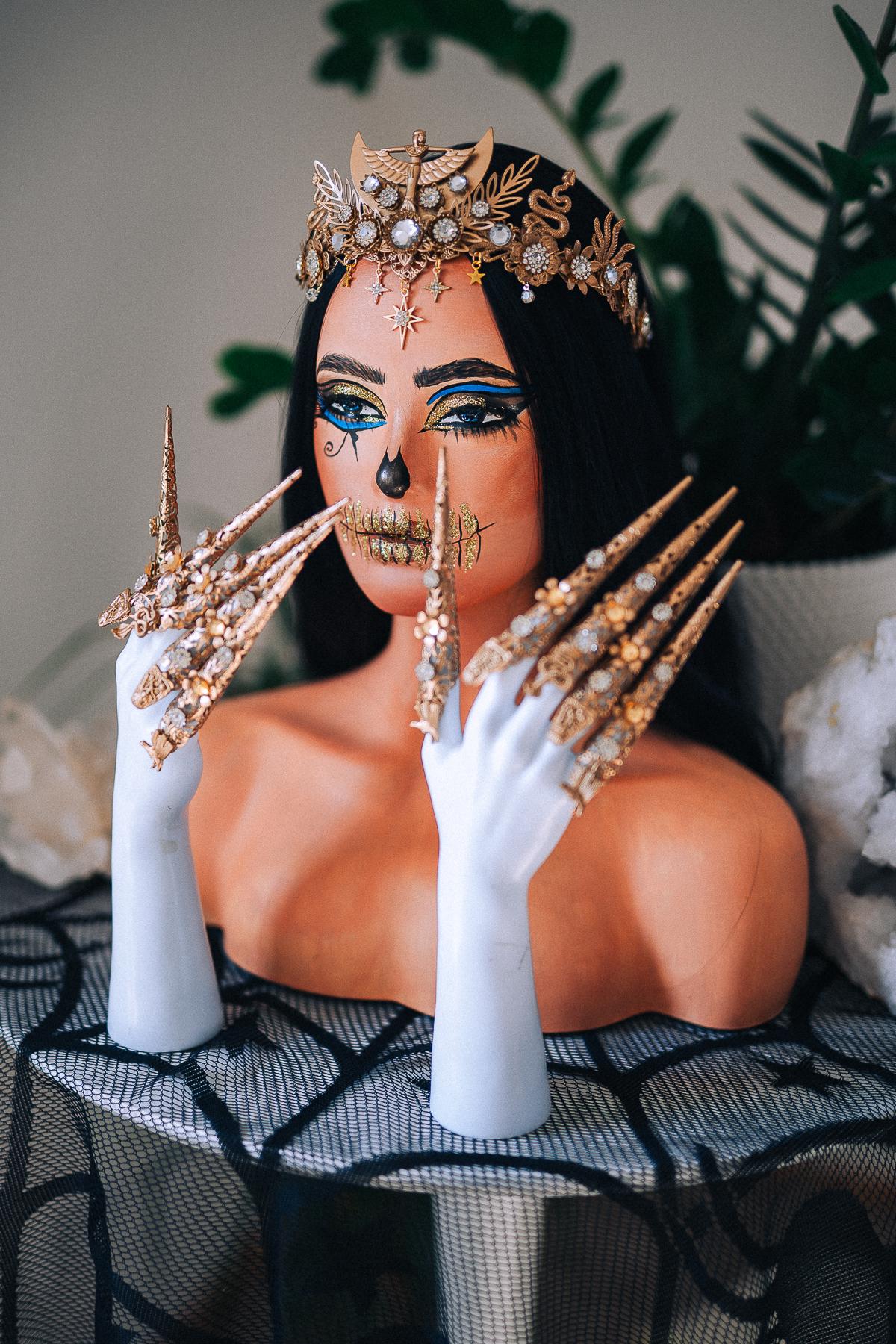 Cleopatra Tiara, Egyptian Goddess Crown, Gold Egyptian Headpiece, Snake Crown, Pharaoh Queen Costume, Egyptian Jewelry