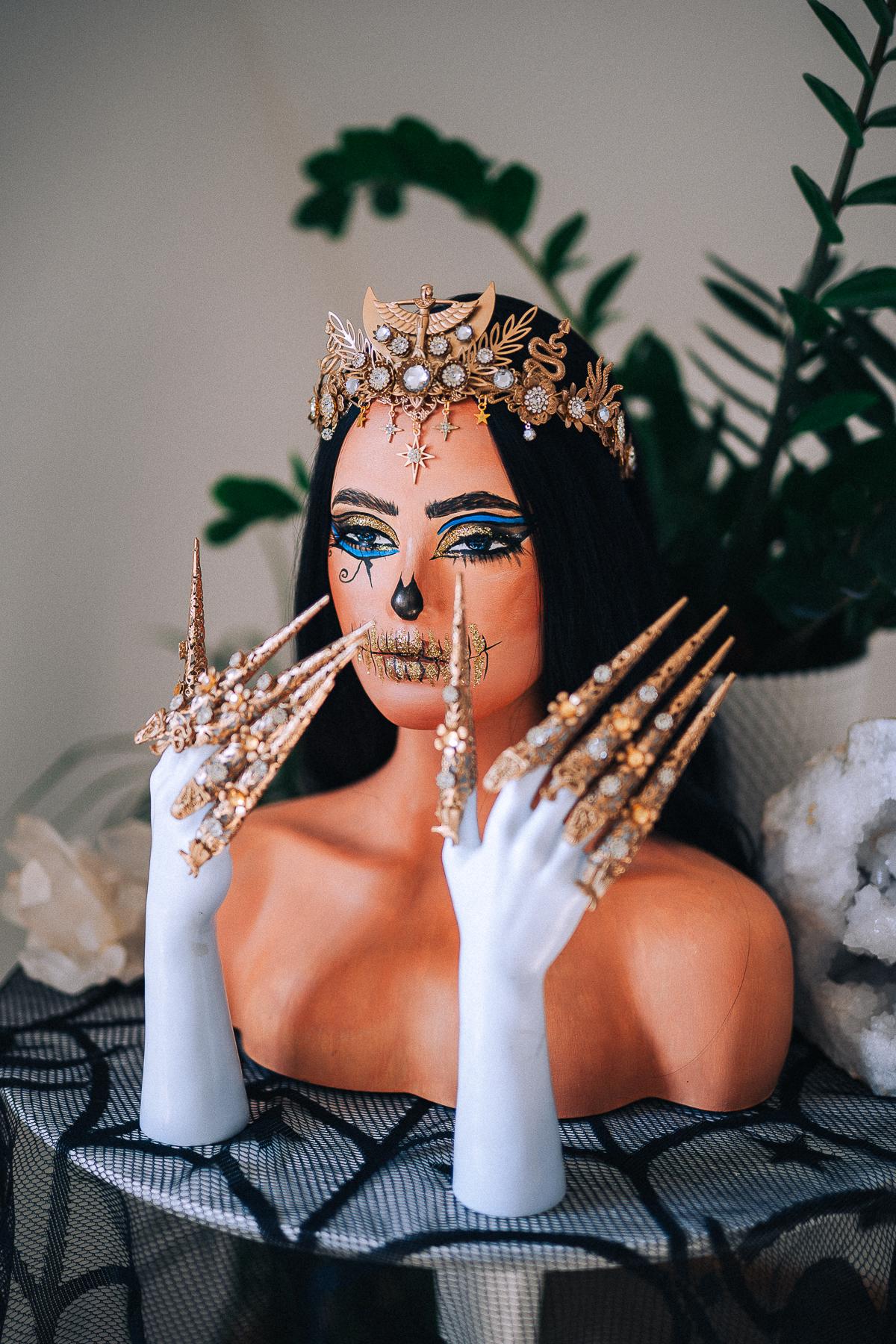 Cleopatra Tiara, Egyptian Goddess Crown, Gold Egyptian Headpiece, Snake Crown, Pharaoh Queen Costume, Egyptian Jewelry
