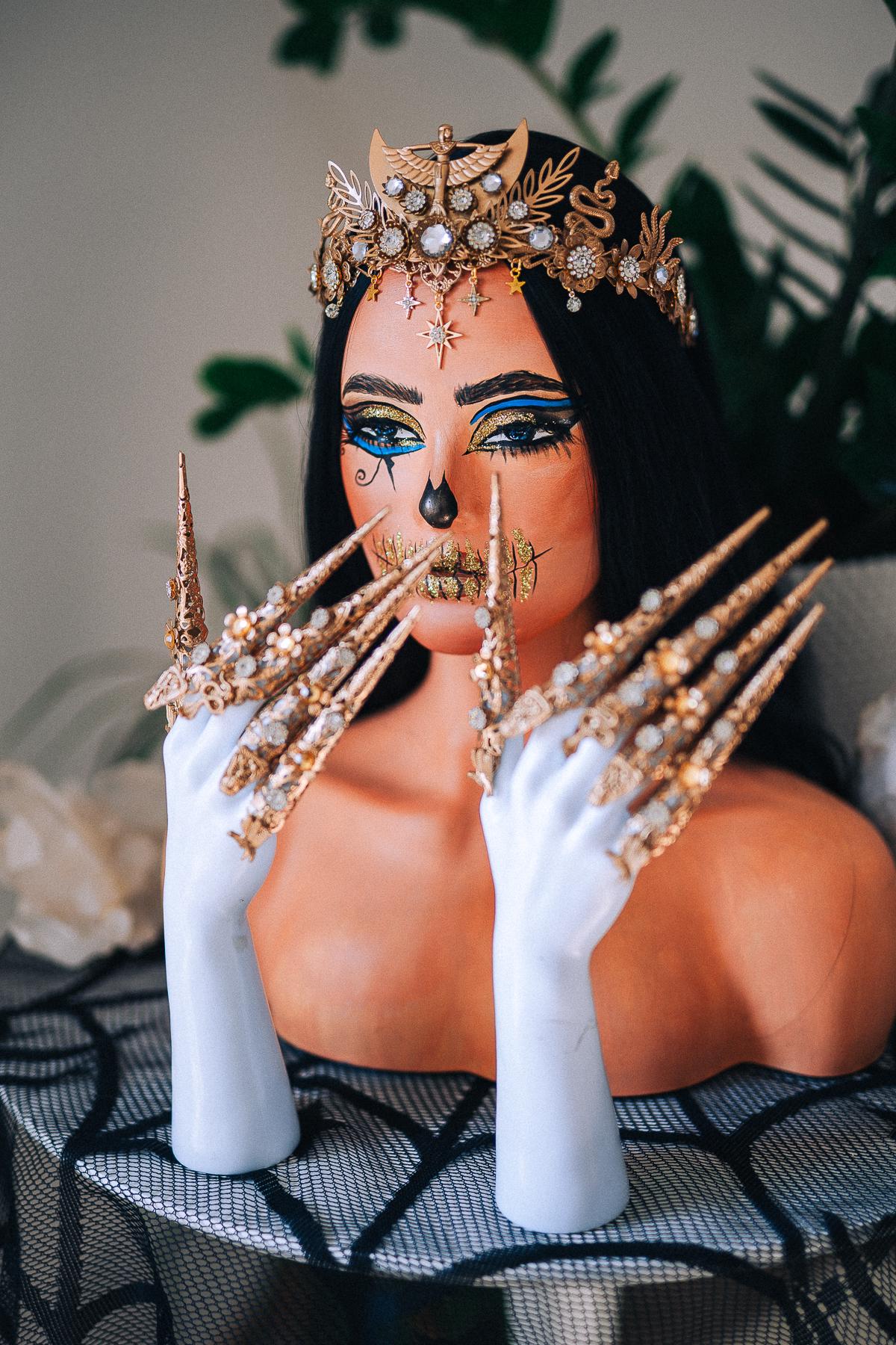 Cleopatra Tiara, Egyptian Goddess Crown, Gold Egyptian Headpiece, Snake Crown, Pharaoh Queen Costume, Egyptian Jewelry