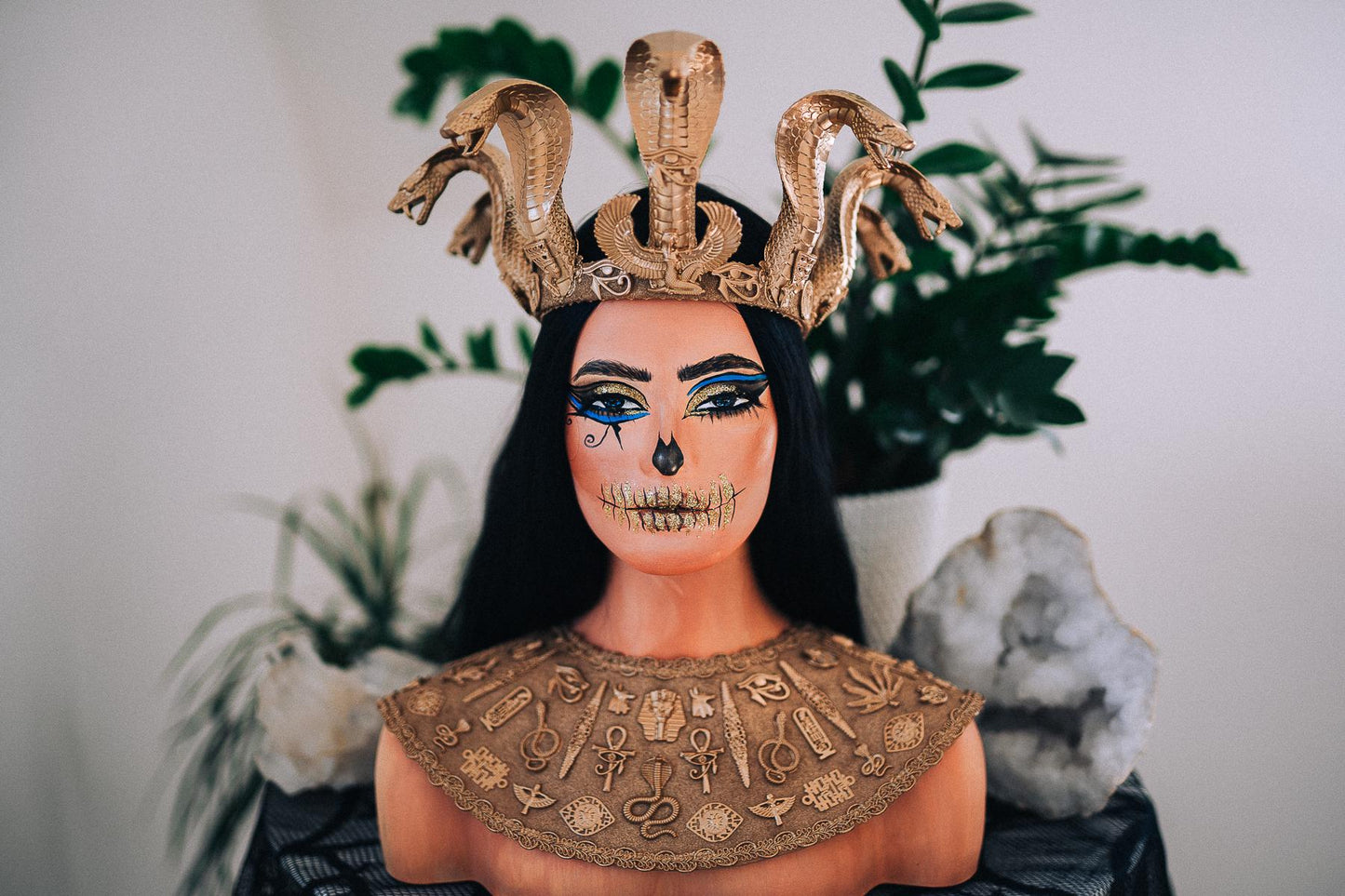 Multi Cobra Cleopatra Crown, Egyptian Queen Headpiece, Gold Snake Crown, Pharaoh Goddess Tiara, Ancient Egypt Costume