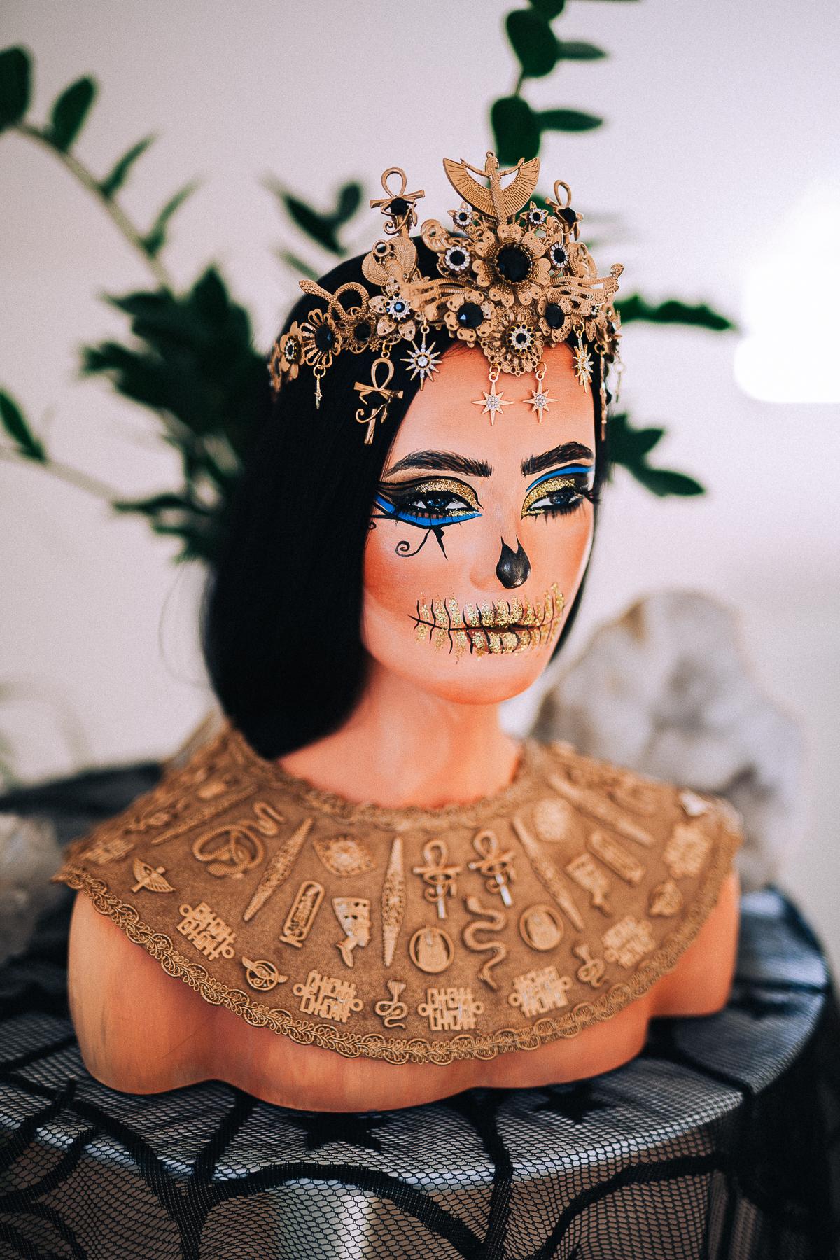 Cleopatra Pectoral Necklace, Egyptian Goddess Collar, Gold Pharaoh Necklace, Ancient Egypt Statement Jewelry
