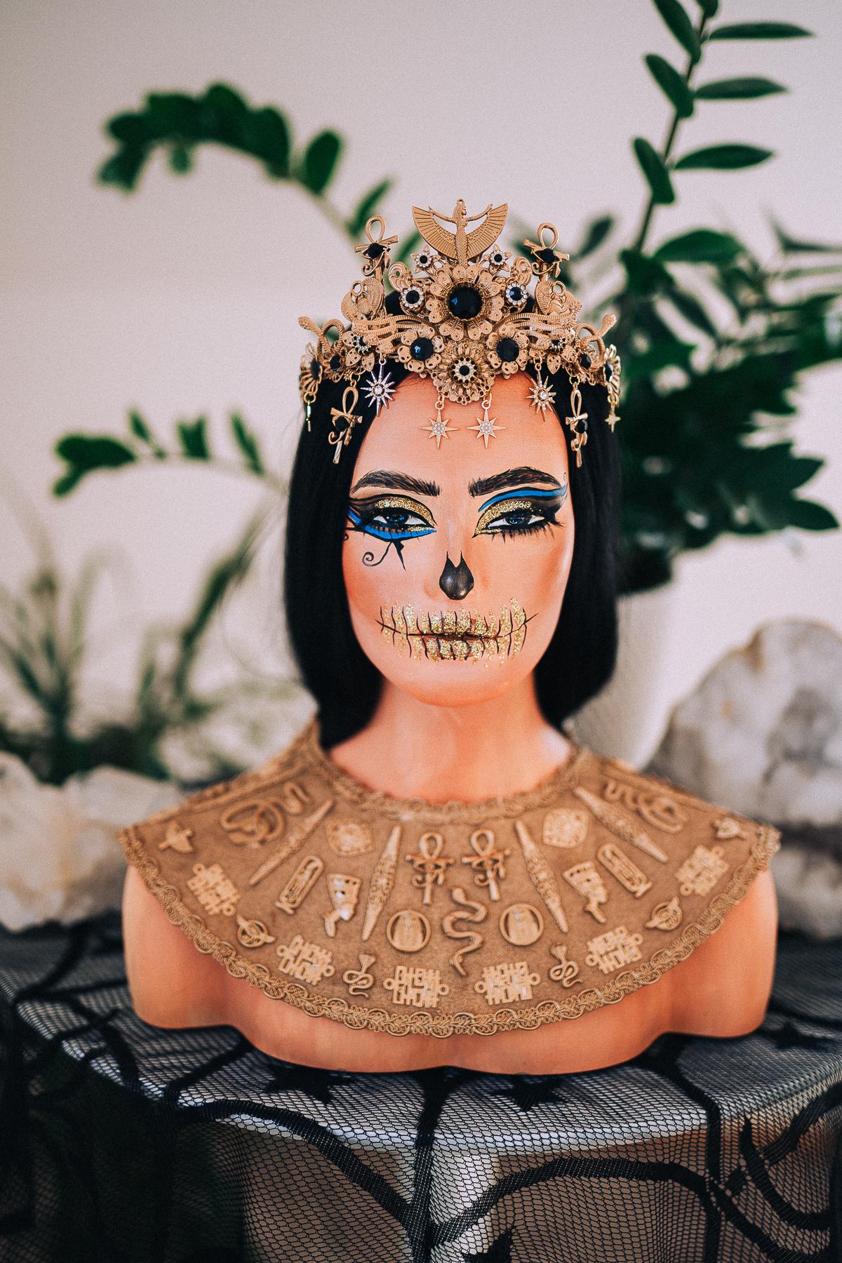 Cleopatra Crown, Egyptian Goddess Headpiece, Gold Pharaoh Crown, Ancient Egypt Queen Tiara