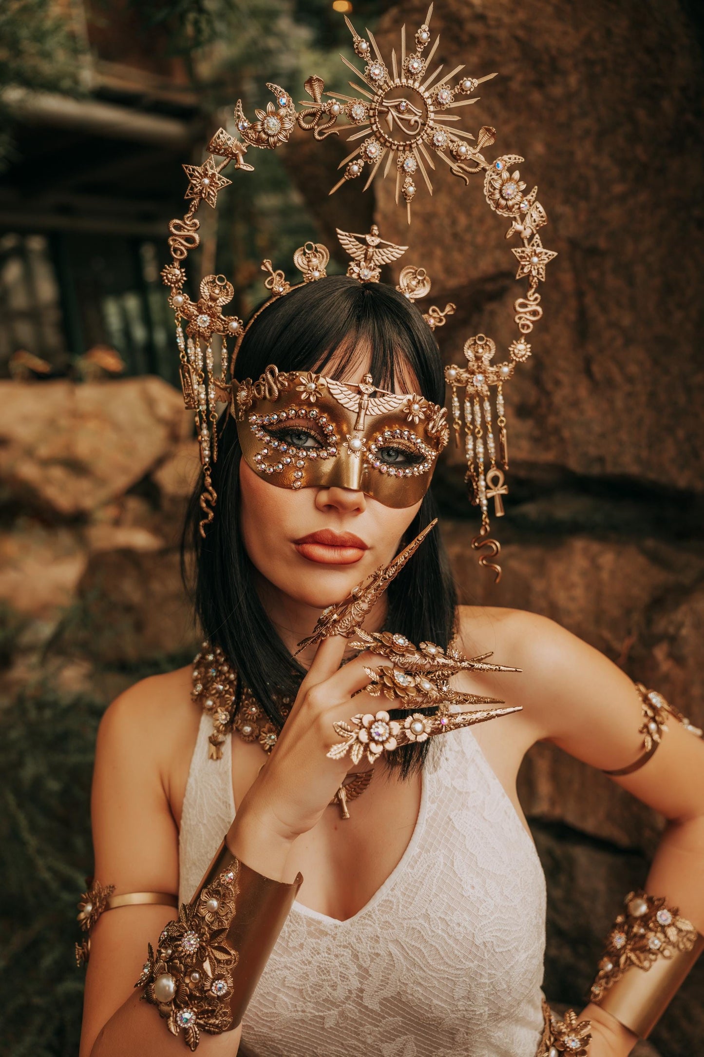 Cleopatra Wrist Cuffs, Egyptian Bracelets, Gold Arm Jewelry, Pharaoh Jewelry, Goddess Bracelets, Cleopatra Costume Accessories