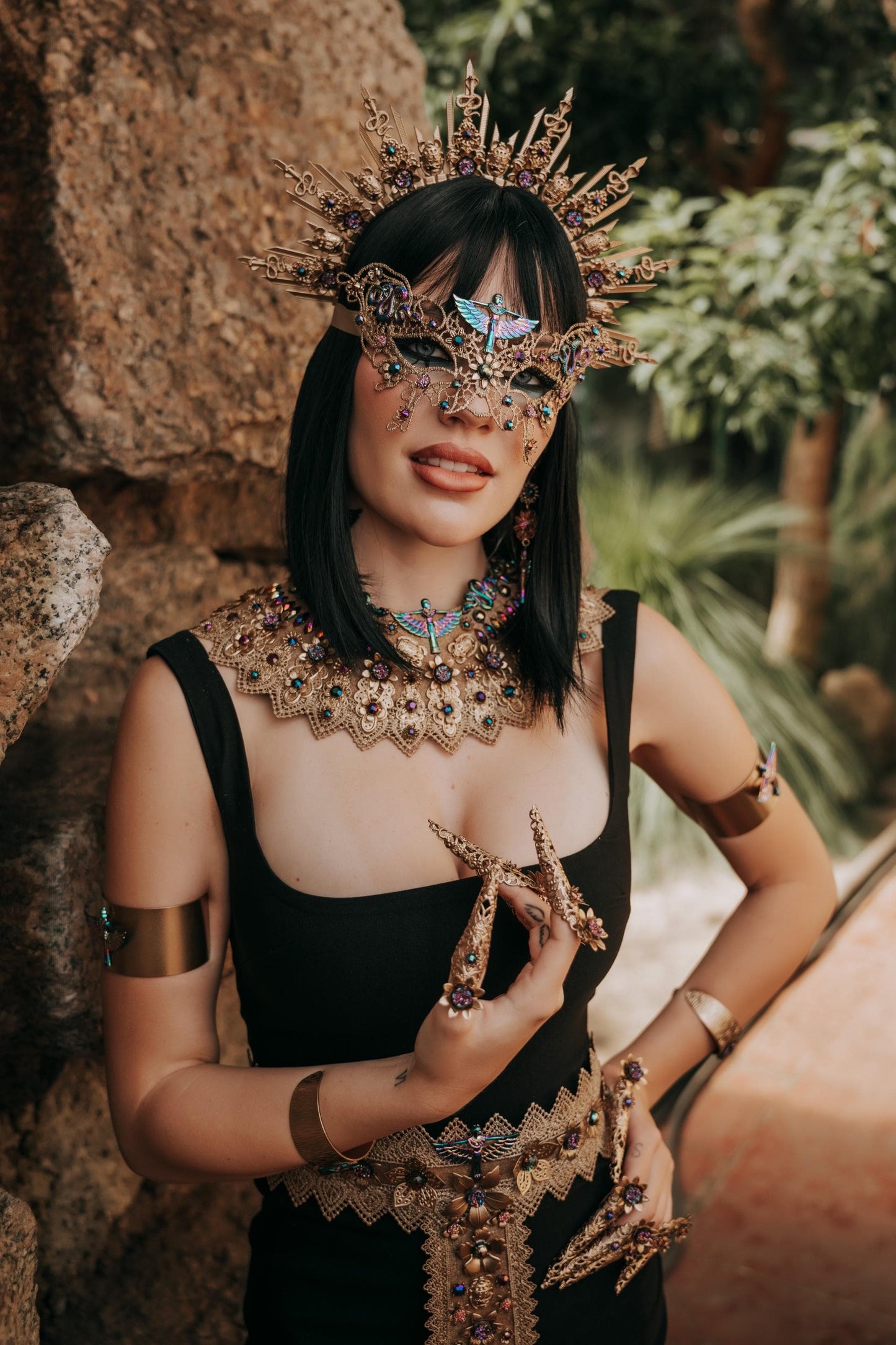 Cleopatra Finger Claws, Egyptian Gold Nail Armor, Pharaoh Claw Rings, Goddess Finger Armor, Egyptian Queen Costume Jewelry