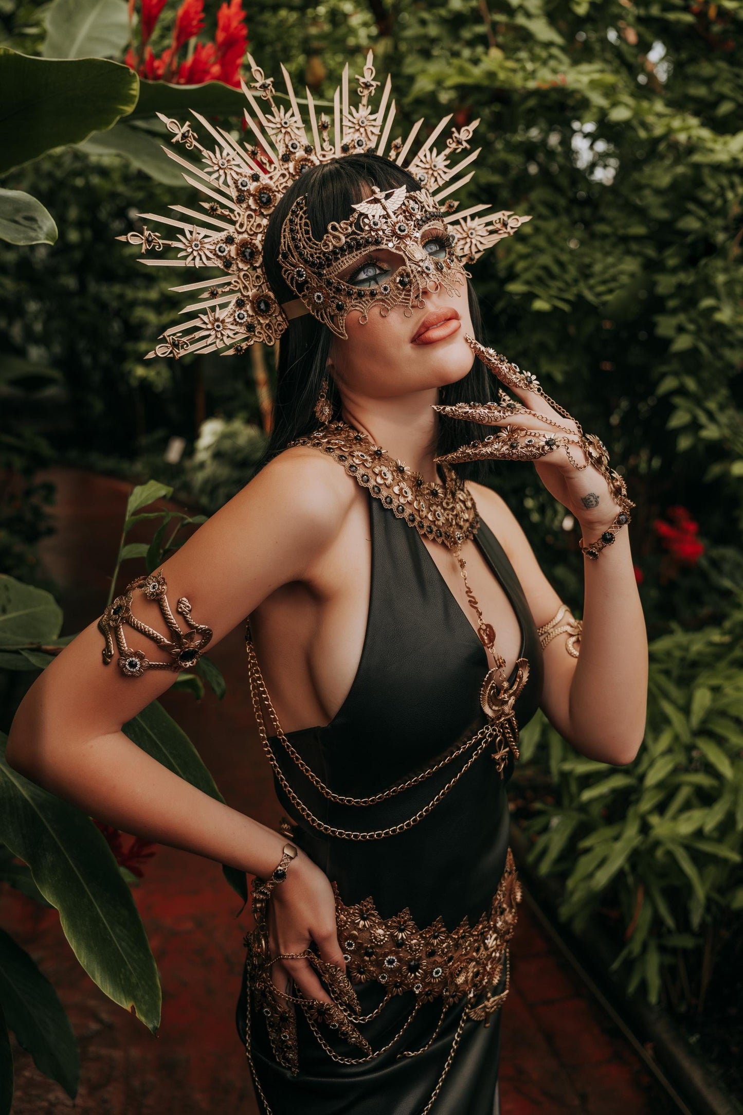 Cleopatra Upper Arm Cuffs, Egyptian Snake Armlets, Gold Arm Jewelry, Egyptian Queen Costume, Pharaoh Goddess Accessories