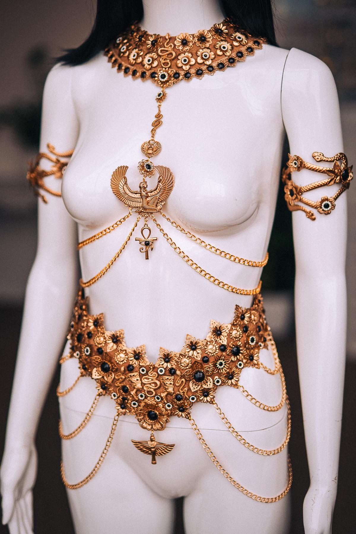 Cleopatra Upper Arm Cuffs, Egyptian Snake Armlets, Gold Arm Jewelry, Egyptian Queen Costume, Pharaoh Goddess Accessories