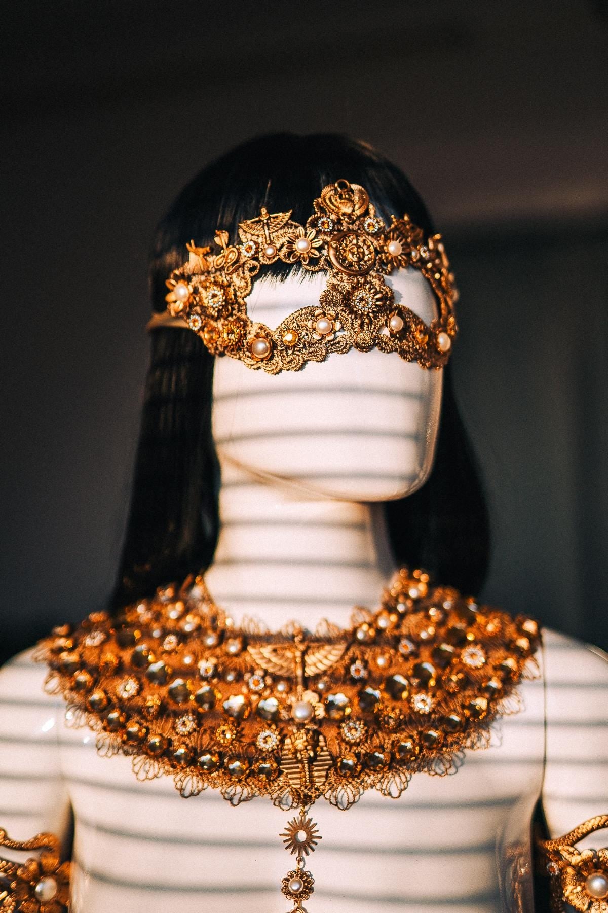 Cleopatra Lower Arm Cuffs, Egyptian Gold Bracelets, Pharaoh Jewelry, Goddess Arm Cuffs, Egyptian Queen Costume Accessories