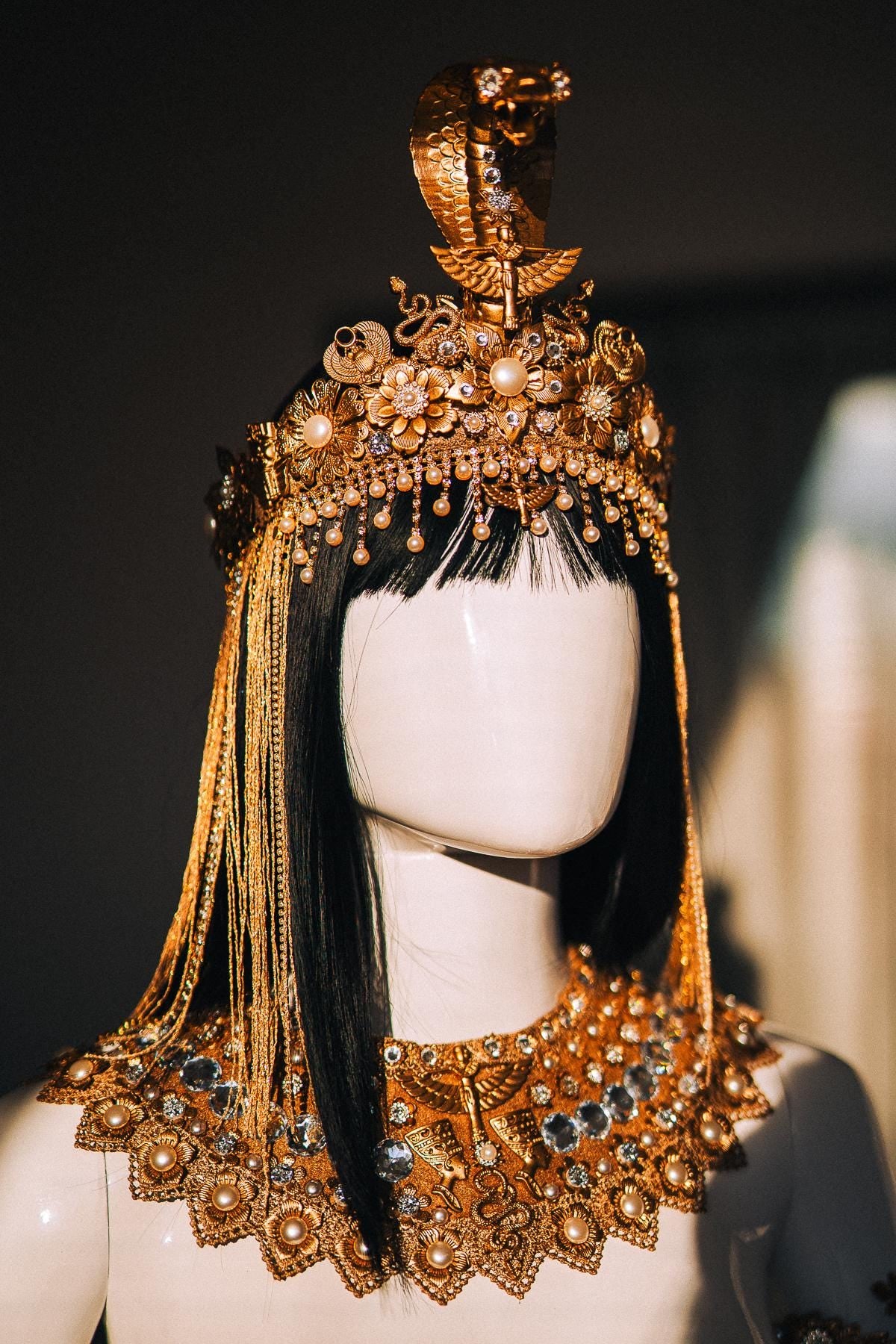 Cleopatra Upper Arm Cuffs Pair, Egyptian Gold Arm Jewelry, Egyptian Queen Costume Accessories