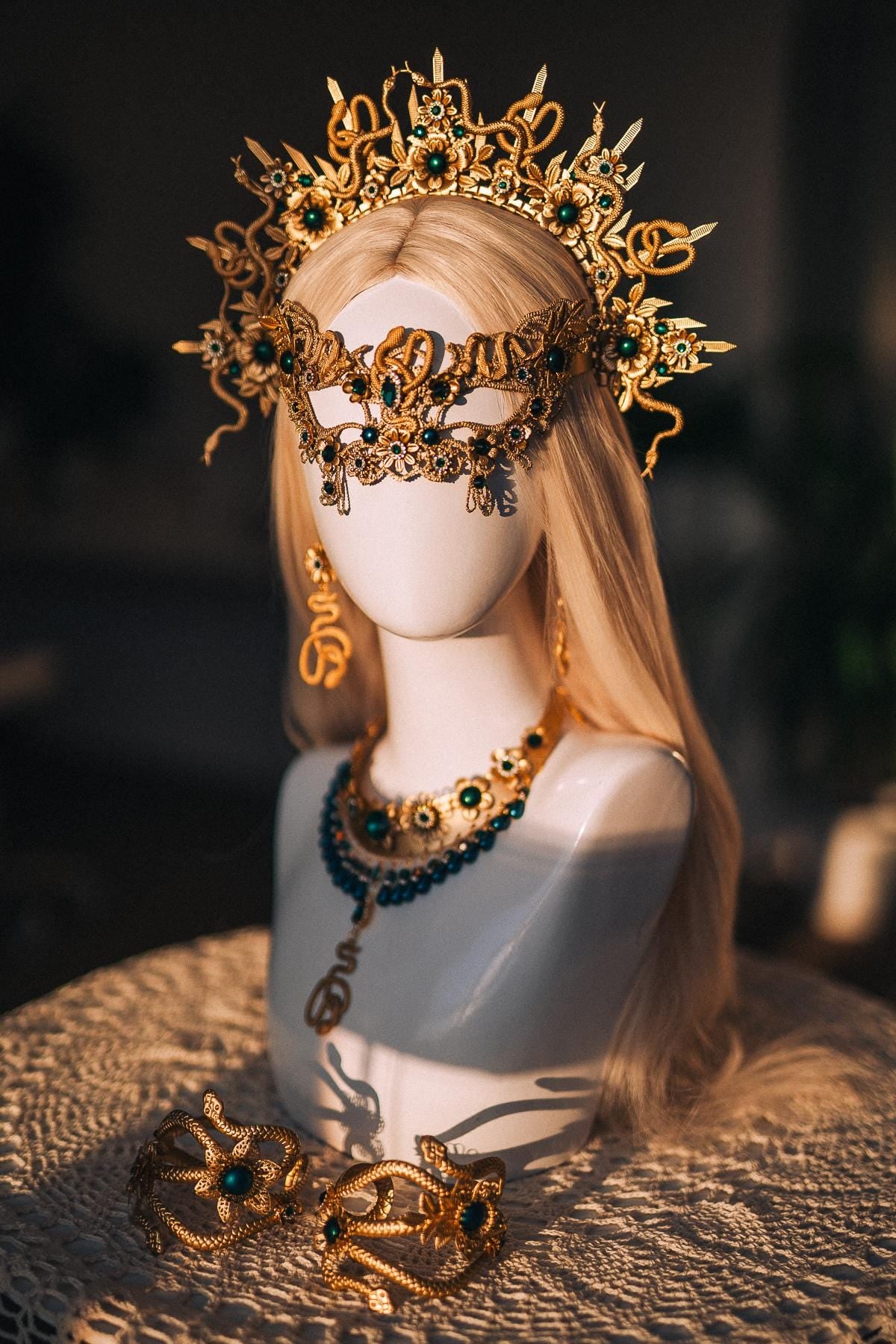 Medusa Snake Arm Cuffs, Serpent Upper Arm Bracelets, Greek Goddess Jewelry, Gold Snake Arm Cuffs, Medusa Costume Accessories