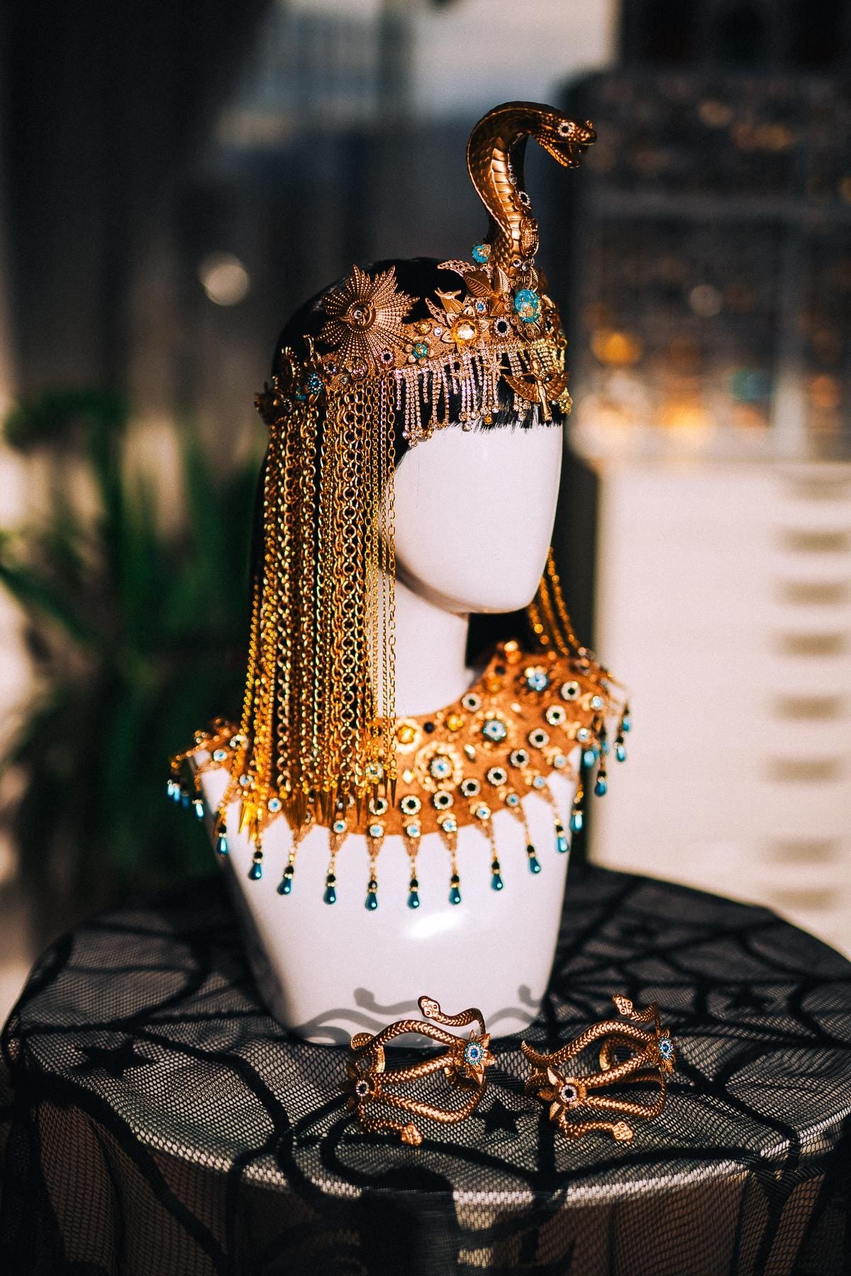 Cleopatra Snake Arm Cuffs, Gold Cobra Upper Arm Bracelets, Egyptian Serpent Jewelry, Goddess Costume Armband, Cleopatra Accessories
