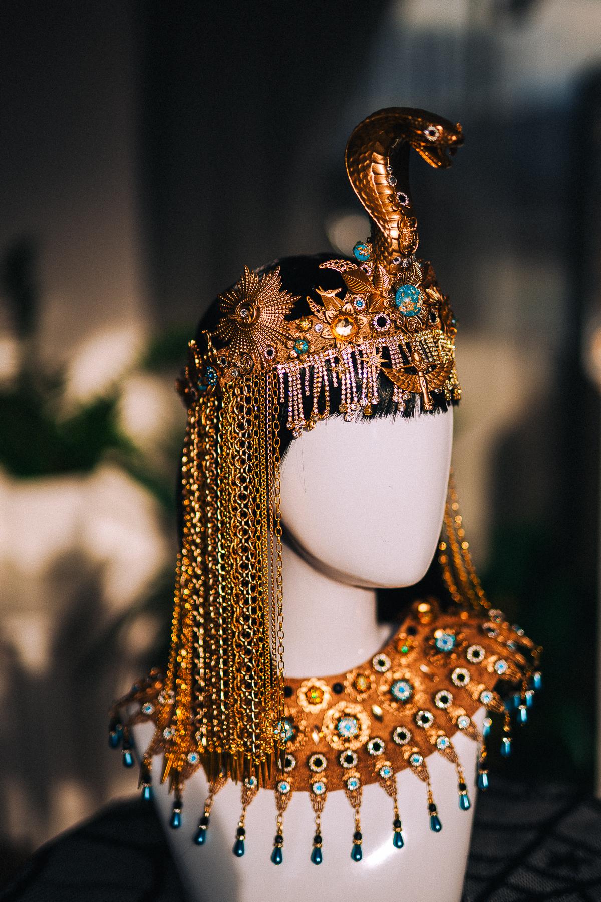 Cleopatra Crown, Gold Cobra Crown, Egyptian Headdress, Pharaoh Headpiece, Egyptian Queen Costume, Cleopatra Goddess Headpiece