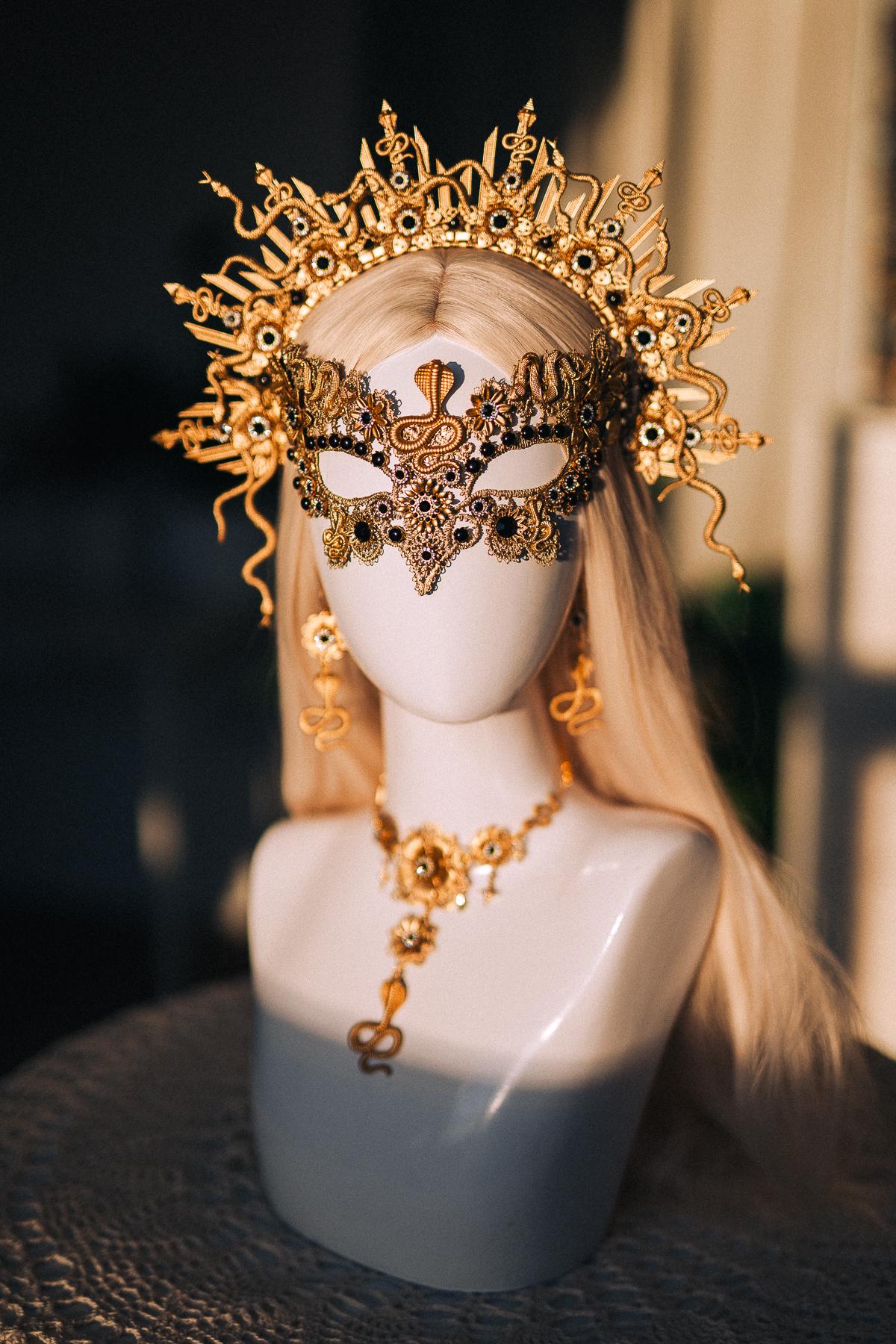 Medusa Snake Earrings, Gold Serpent Earrings, Greek Goddess Jewelry, Medusa Costume Accessories, Mythology Statement Earrings
