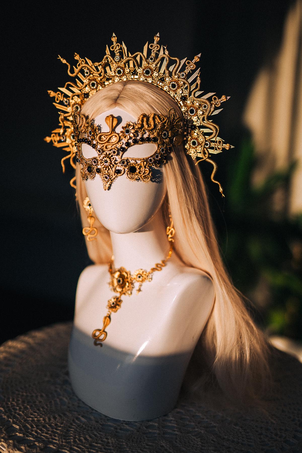 Medusa Snake Earrings, Gold Serpent Earrings, Greek Goddess Jewelry, Medusa Costume Accessories, Mythology Statement Earrings