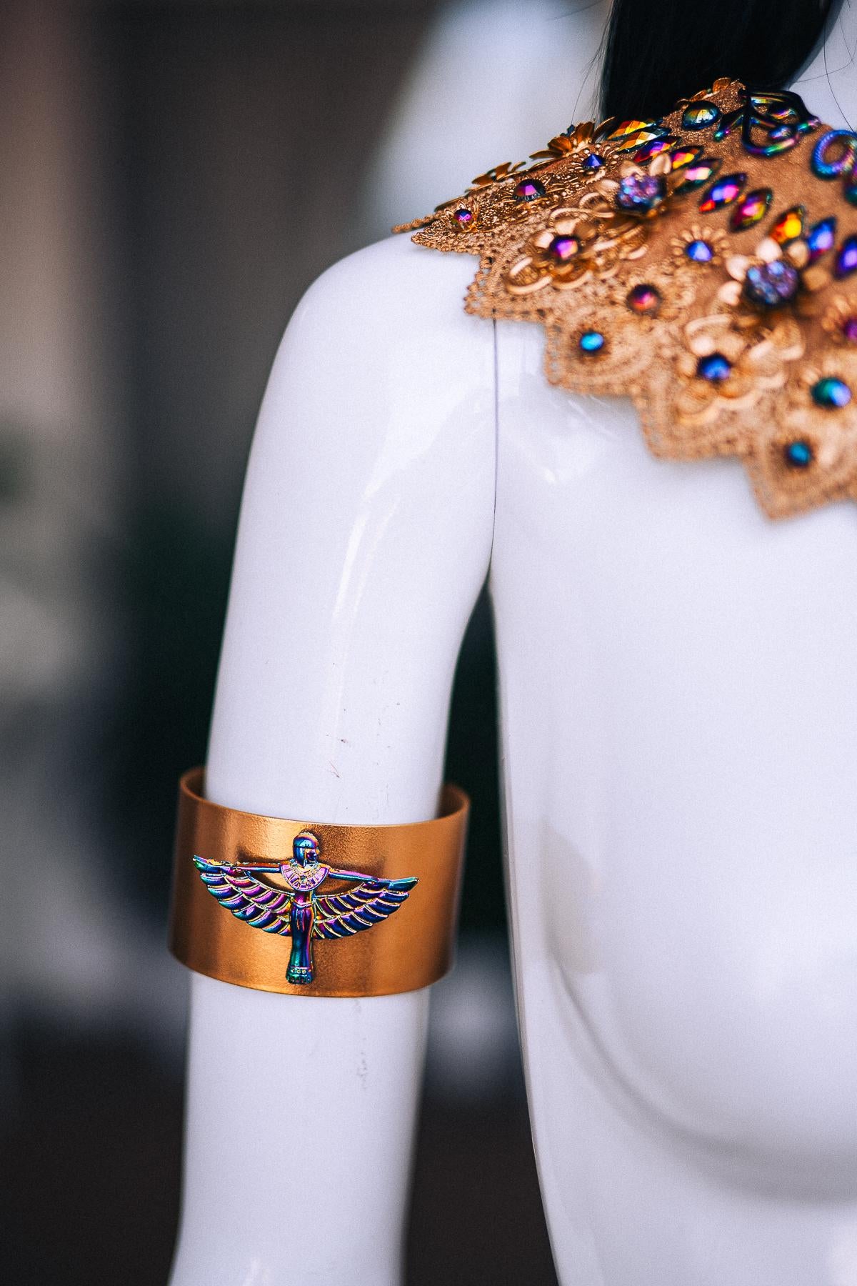 Cleopatra Wrist Cuffs, Egyptian Gold Bracelets, Pharaoh Arm Jewelry, Goddess Cuffs, Egyptian Queen Costume Accessories