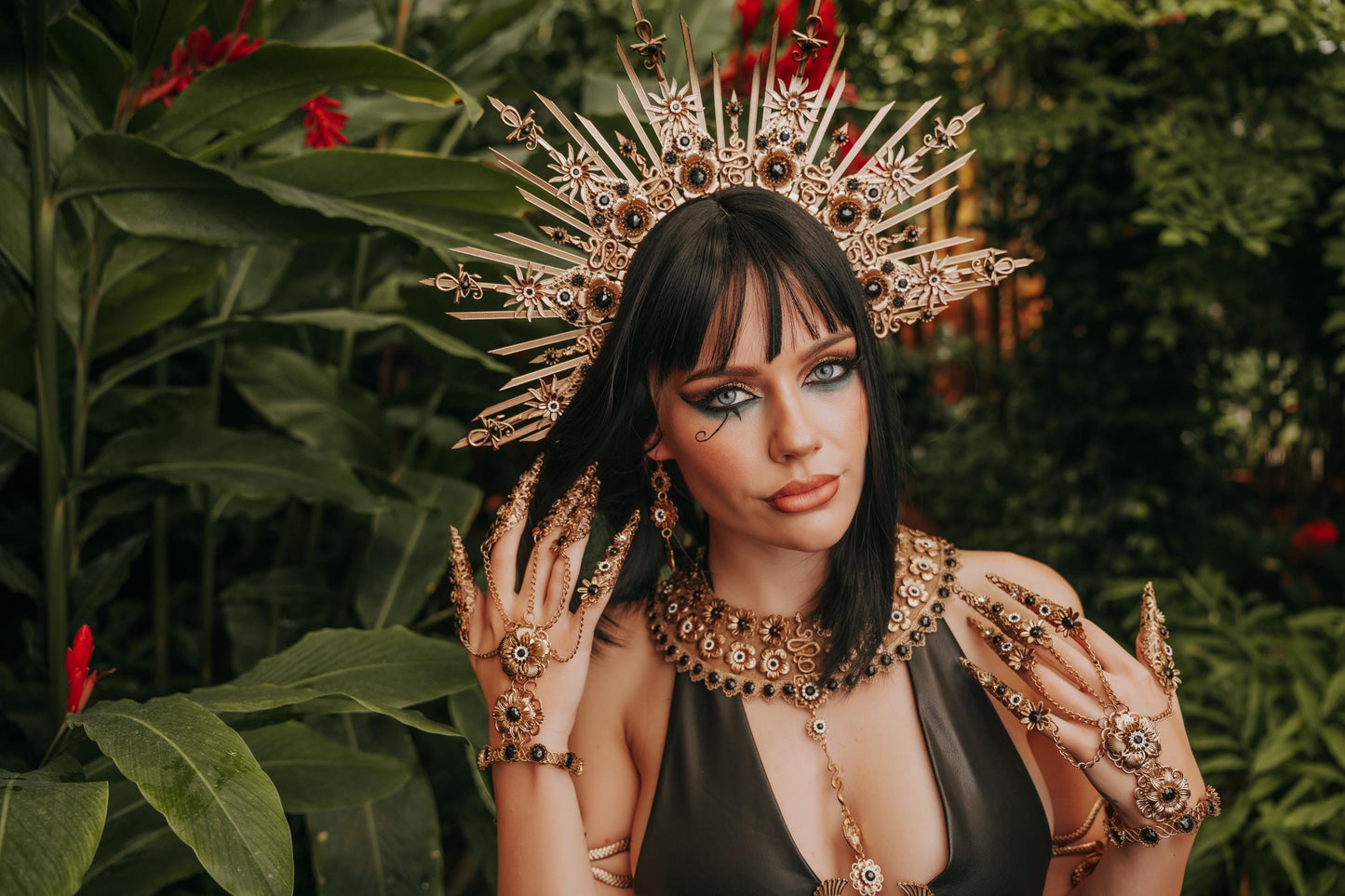 Cleopatra Finger Claws Hand Jewelry, Egyptian Hand Chain, Gold Finger Armor, Egyptian Queen Costume, Pharaoh Goddess Accessories