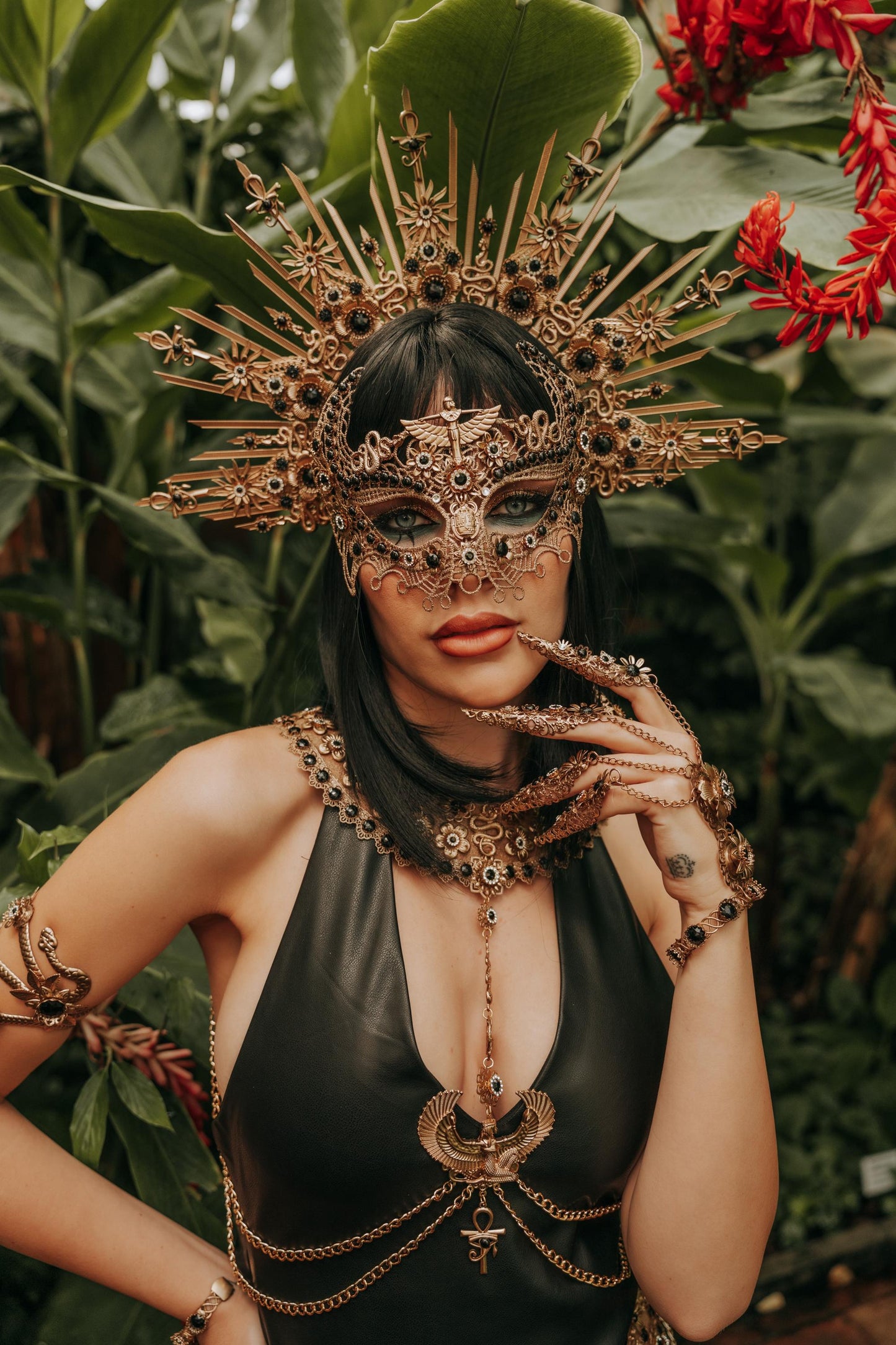 Cleopatra Finger Claws Hand Jewelry, Egyptian Hand Chain, Gold Finger Armor, Egyptian Queen Costume, Pharaoh Goddess Accessories