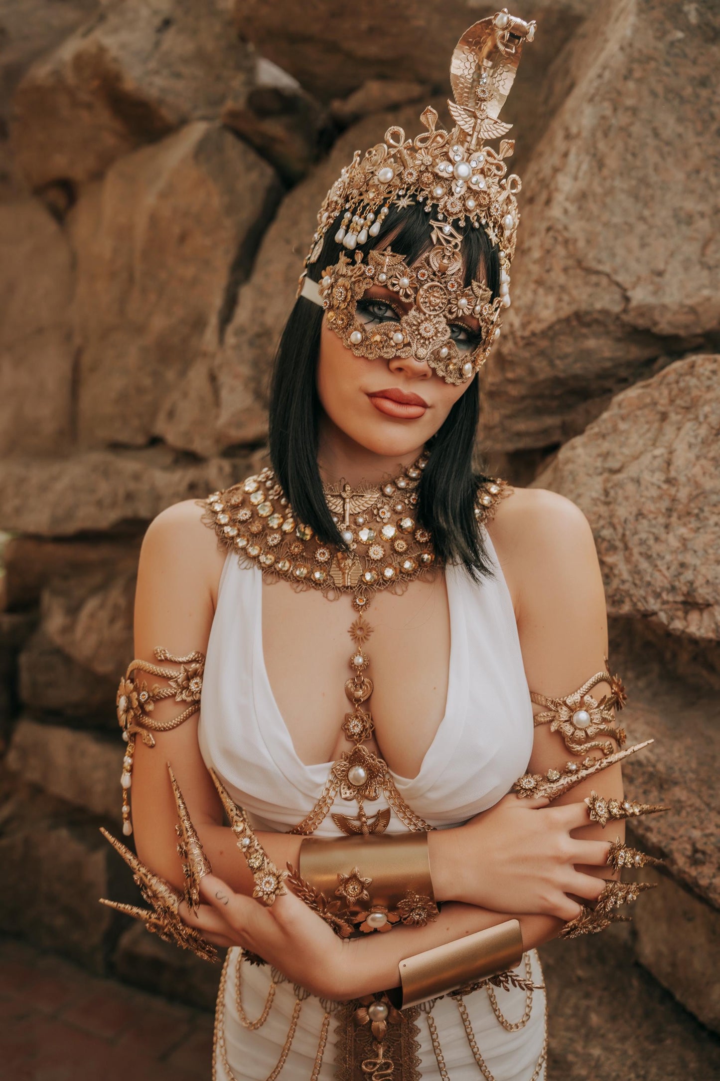 Cleopatra Body Harness, Egyptian Gold Body Chain, Pharaoh Body Jewelry, Goddess Chain Harness, Egyptian Queen Costume Jewelry