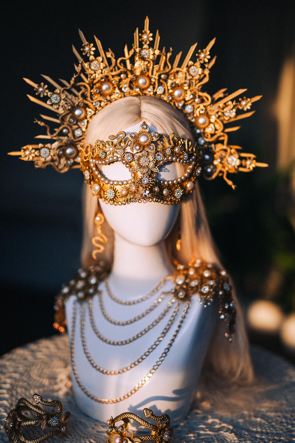 Medusa Crown, Gold Snake Halo Crown, Greek Goddess Headpiece, Medusa Costume Crown, Mythology Headpiece