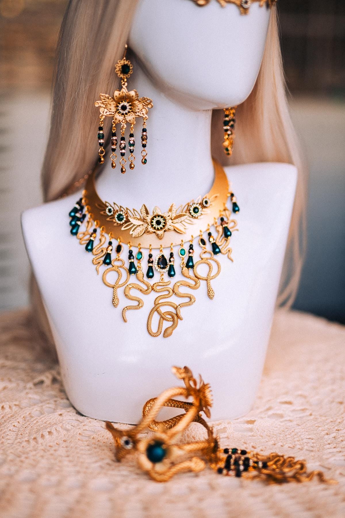 Medusa Arm Cuff, Gold Snake Arm Cuff, Greek Goddess Jewelry, Serpent Arm Jewelry, Medusa Costume Accessory