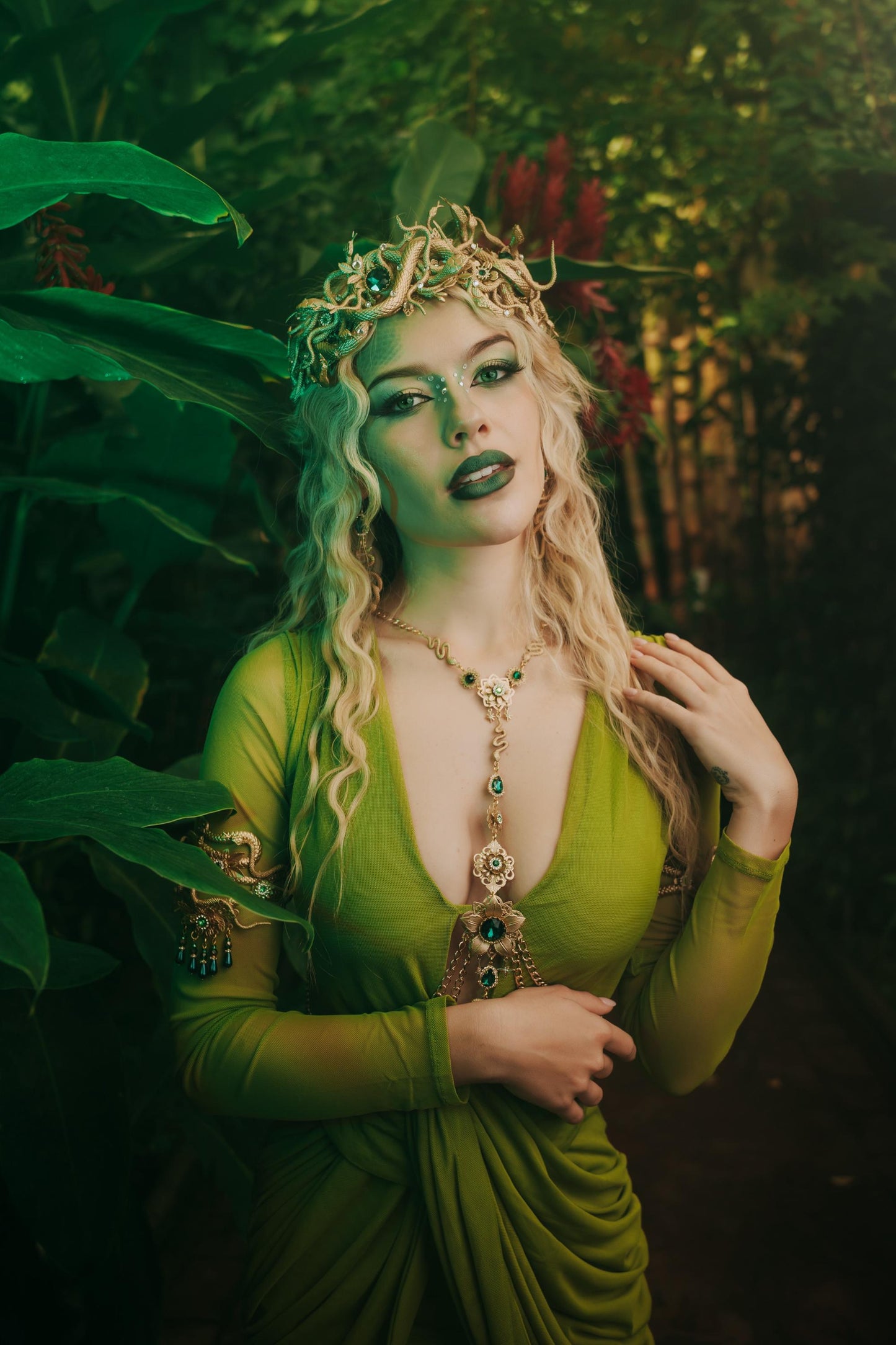 Medusa Body Harness, Gold Snake Body Jewelry, Goddess Body Chain, Greek Goddess Jewelry, Medusa Costume Accessory