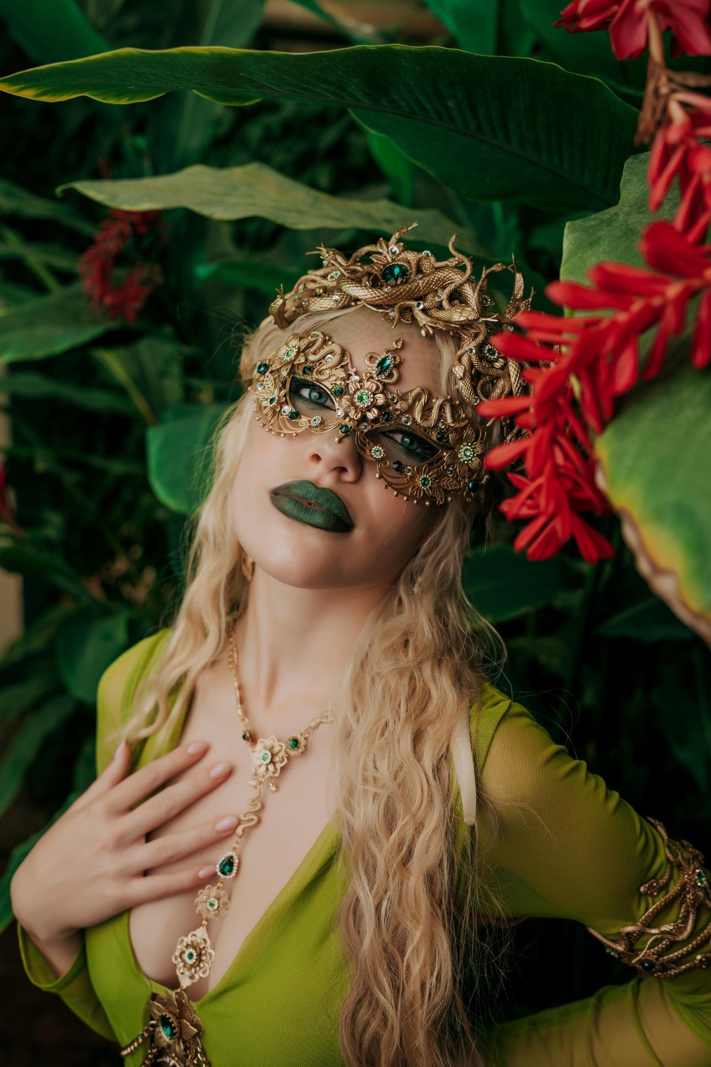Medusa Body Harness, Gold Snake Body Jewelry, Goddess Body Chain, Greek Goddess Jewelry, Medusa Costume Accessory