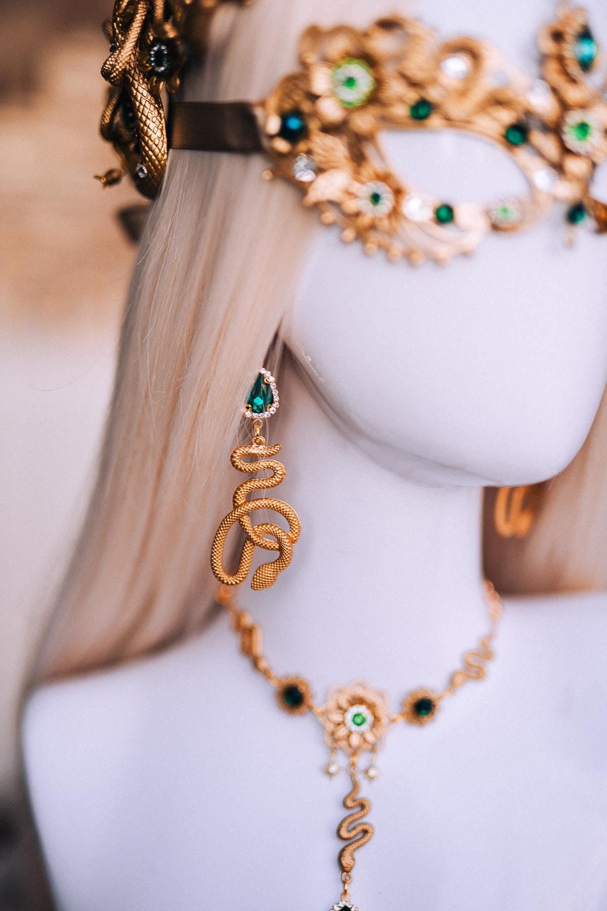 Medusa Body Harness, Gold Snake Body Jewelry, Goddess Body Chain, Greek Goddess Jewelry, Medusa Costume Accessory
