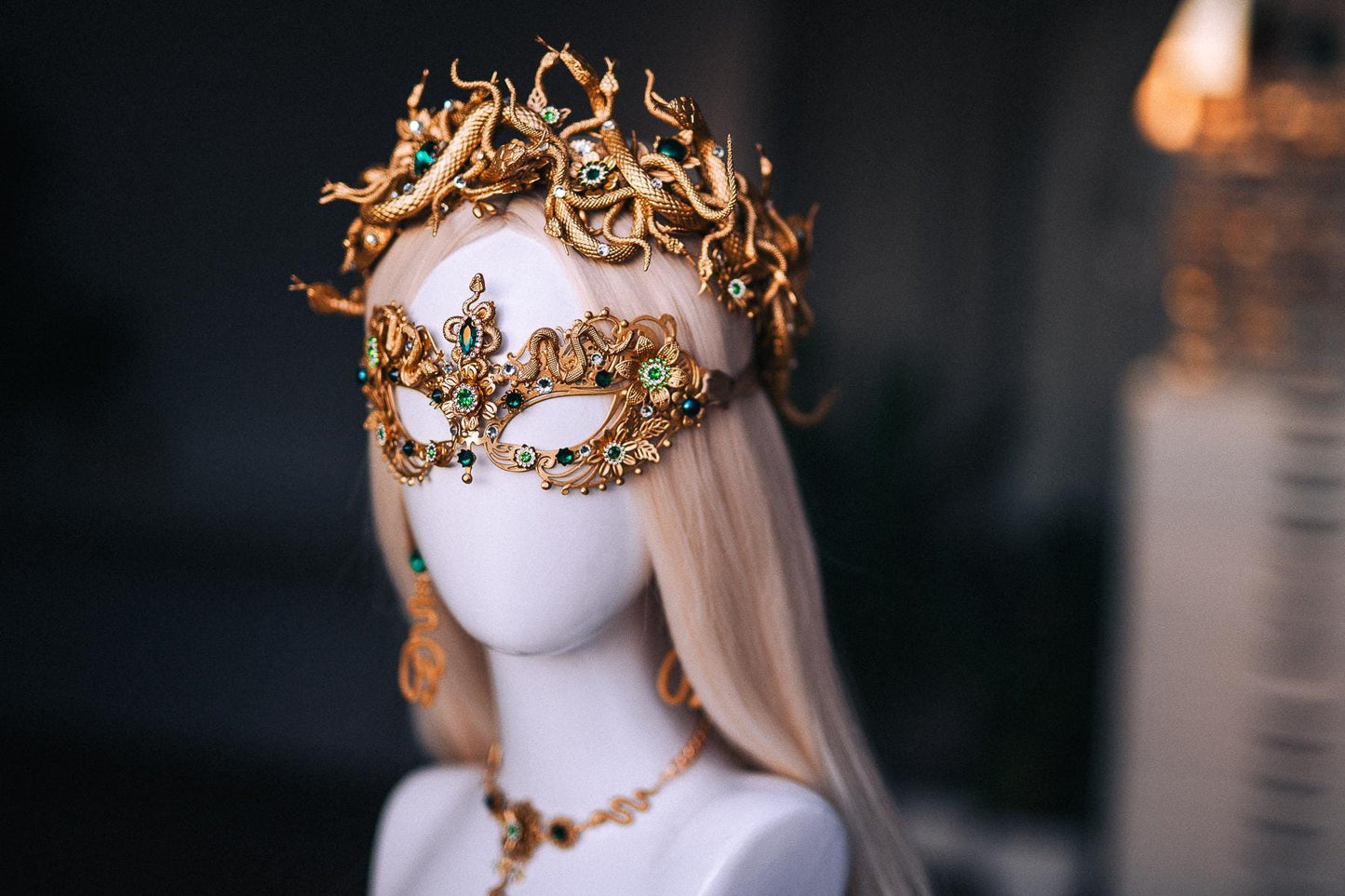 Medusa Crown, Gold Snake Crown, Serpent Headpiece, Greek Goddess Headpiece, Medusa Costume Crown