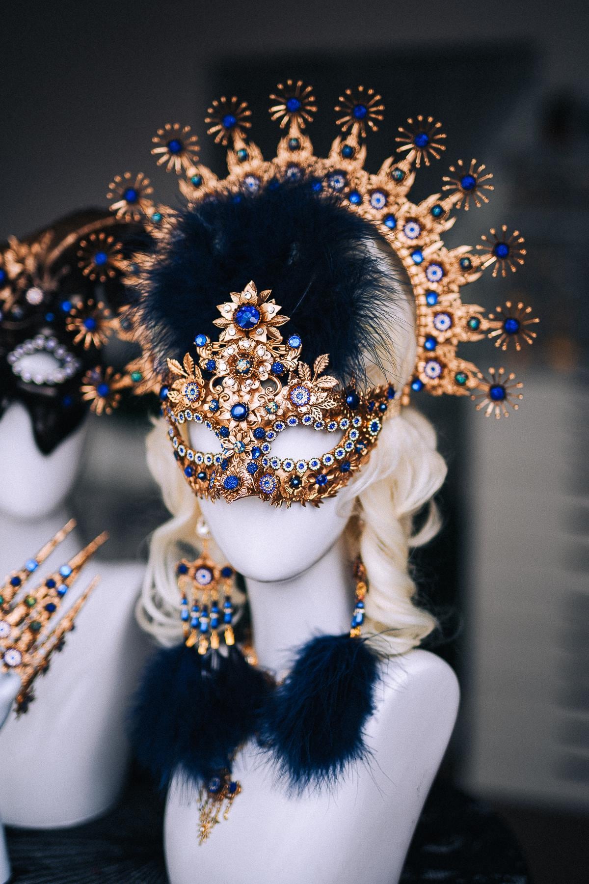 Ram Horn Masquerade Mask, Mens Venetian Mask, Gothic Horned Mask, Fantasy Ball Costume, Couples Masquerade Accessories