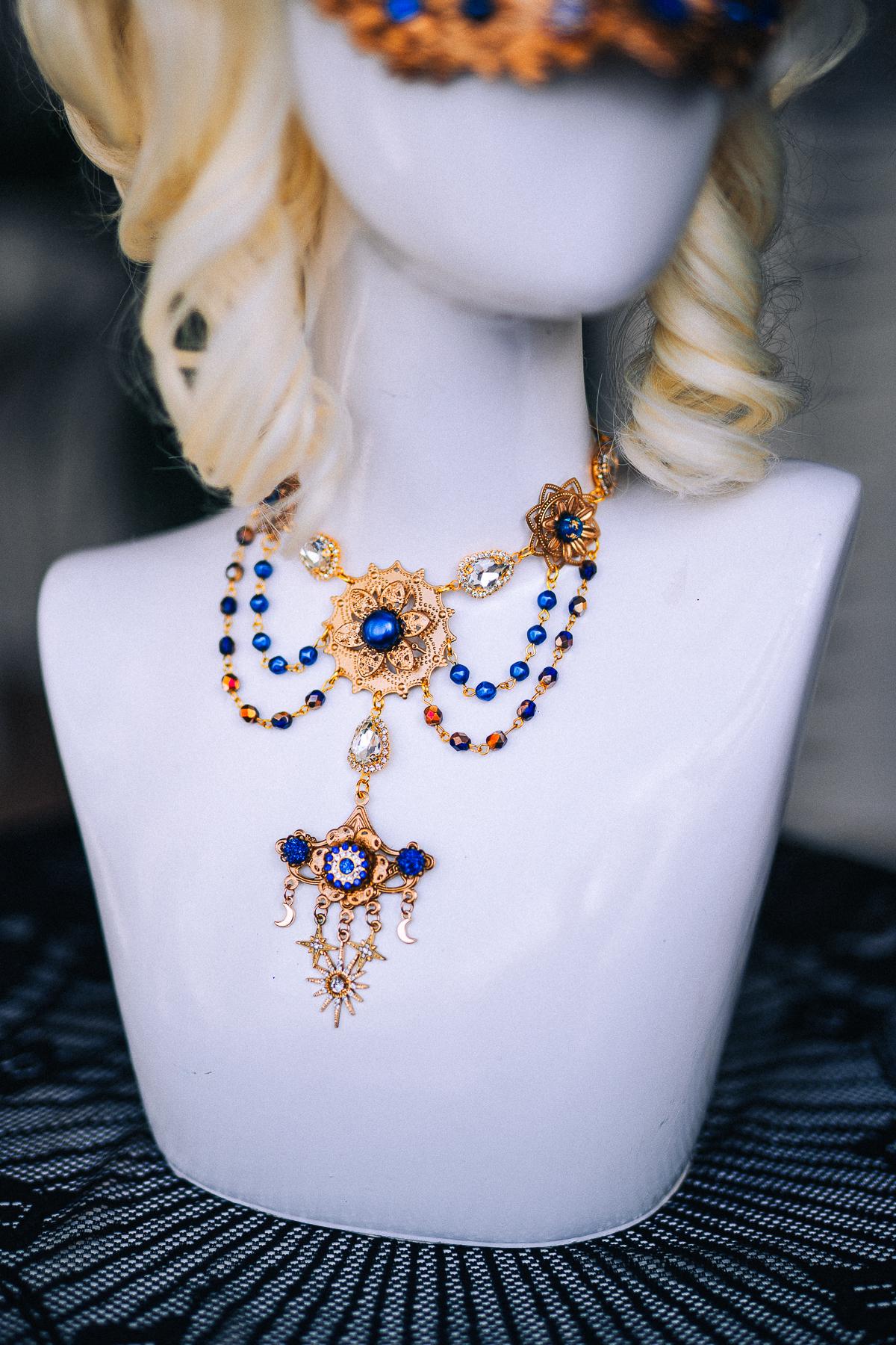 Gold Masquerade Mask, Royal Blue Venetian Mask, Baroque Feather Eye Mask, Luxury Masquerade Ball Costume, Fantasy Goddess Mask