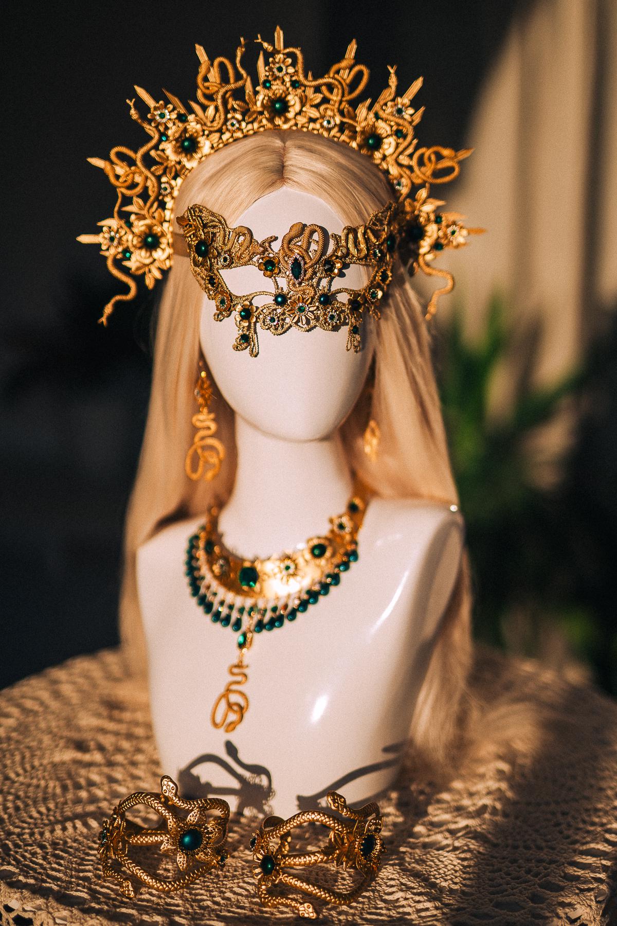 Medusa Snake Arm Cuffs, Serpent Upper Arm Bracelets, Greek Goddess Jewelry, Gold Snake Arm Cuffs, Medusa Costume Accessories